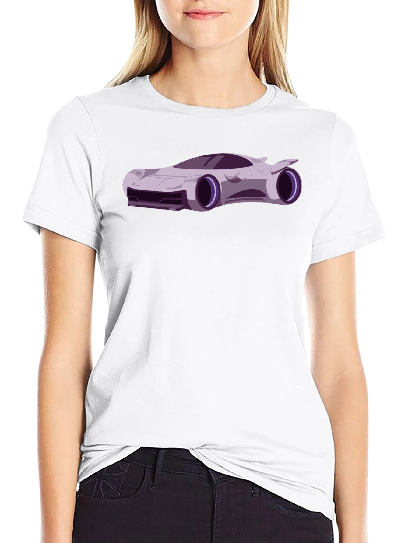 Futuristic Car Graphic Tee - Cool Black T-Shirt