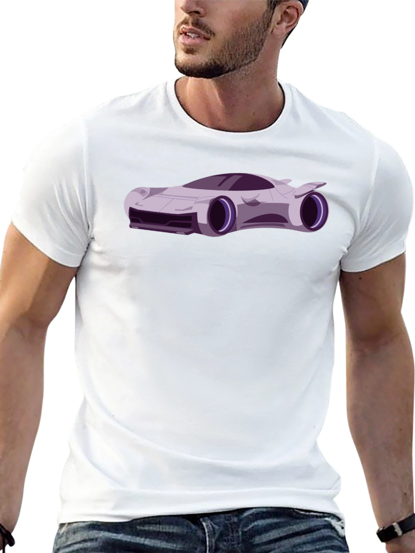 Futuristic Car Graphic Tee - Cool Black T-Shirt