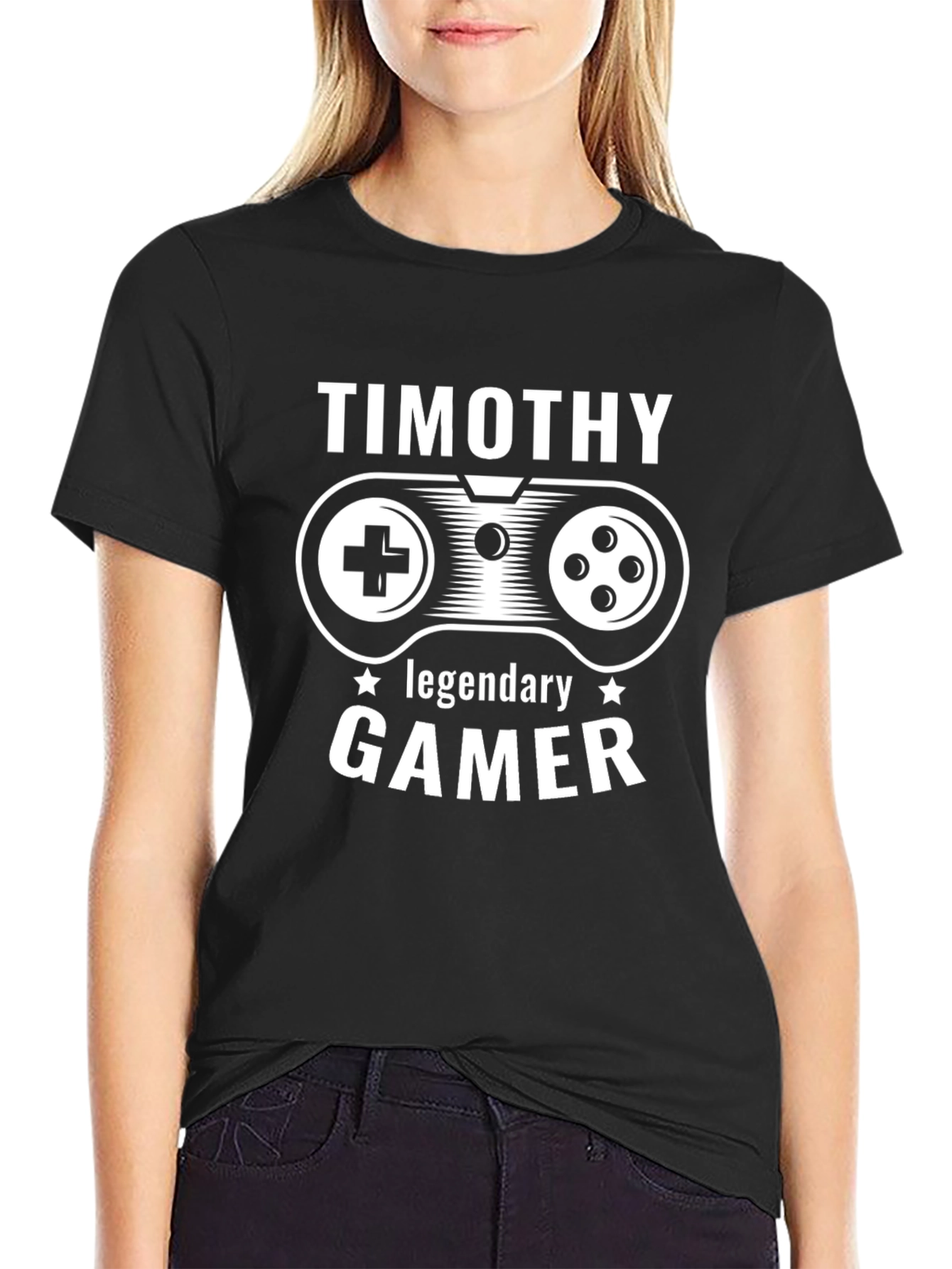 Timothy Legendary Gamer Black T-Shirt