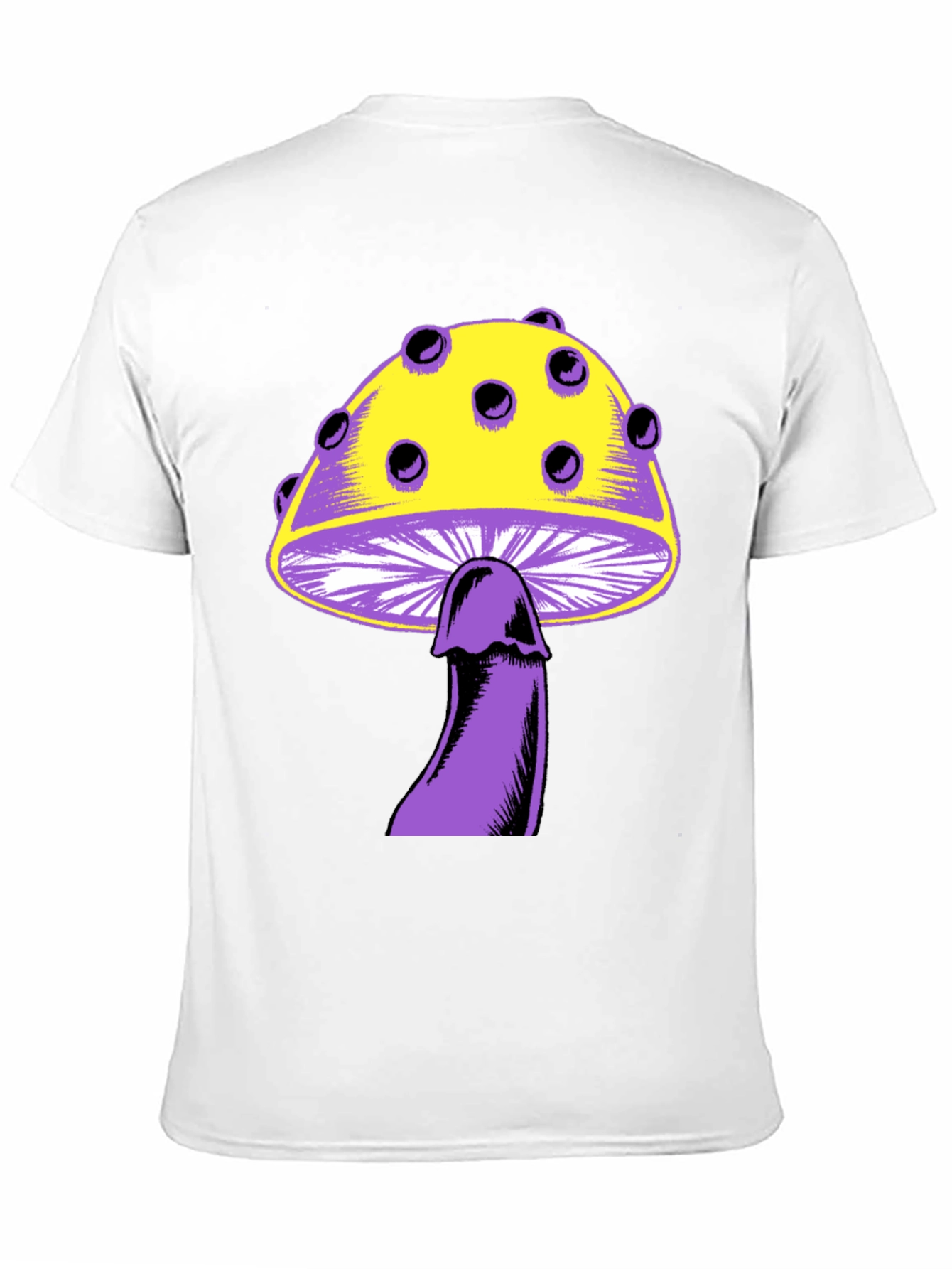Novelty Mushroom Graphic Tee - Black Unisex T-Shirt