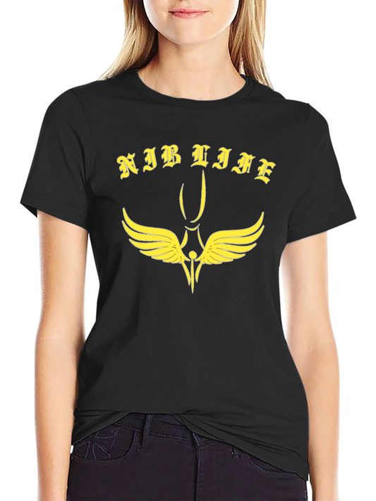 Nib Life Black T-Shirt with Gold Graphic