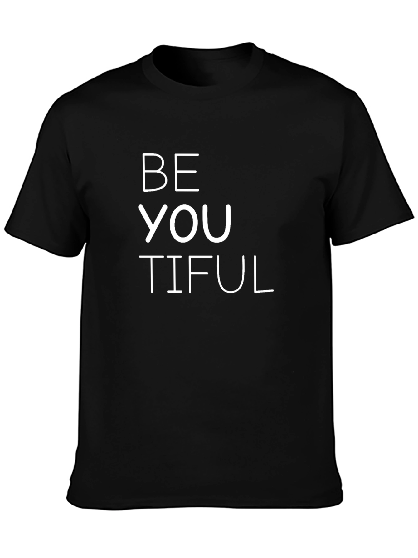 BeYOUtiful Graphic Tee - Black Cotton Blend T-Shirt
