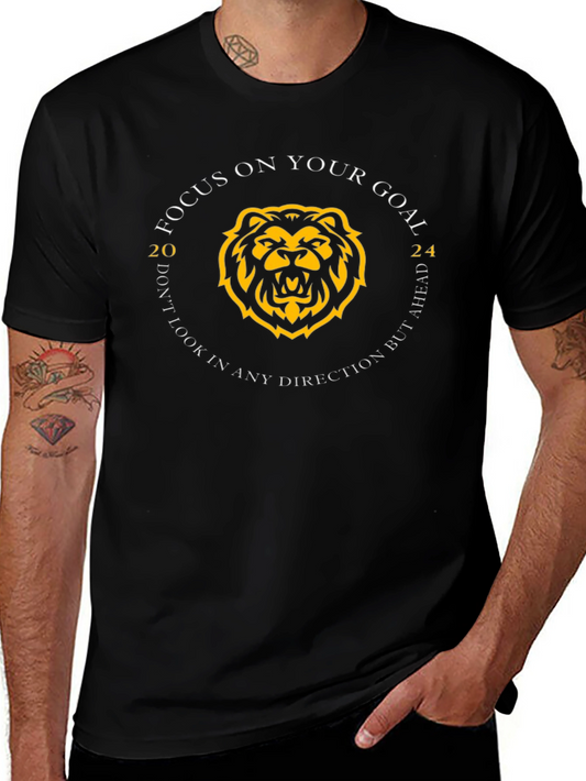Focus on Your Goal T-Shirt: Lion Graphic Tee