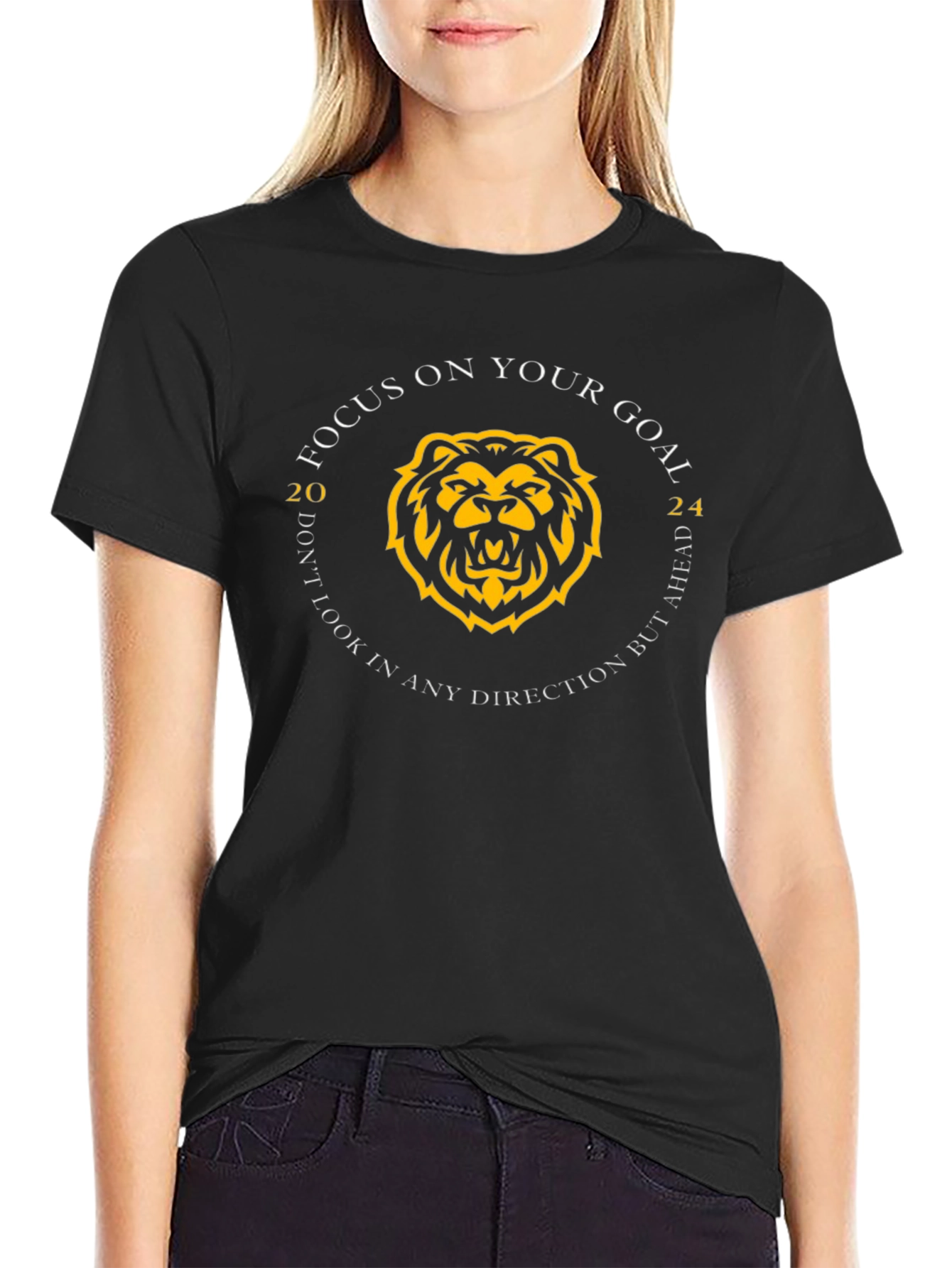 Focus on Your Goal T-Shirt: Lion Graphic Tee