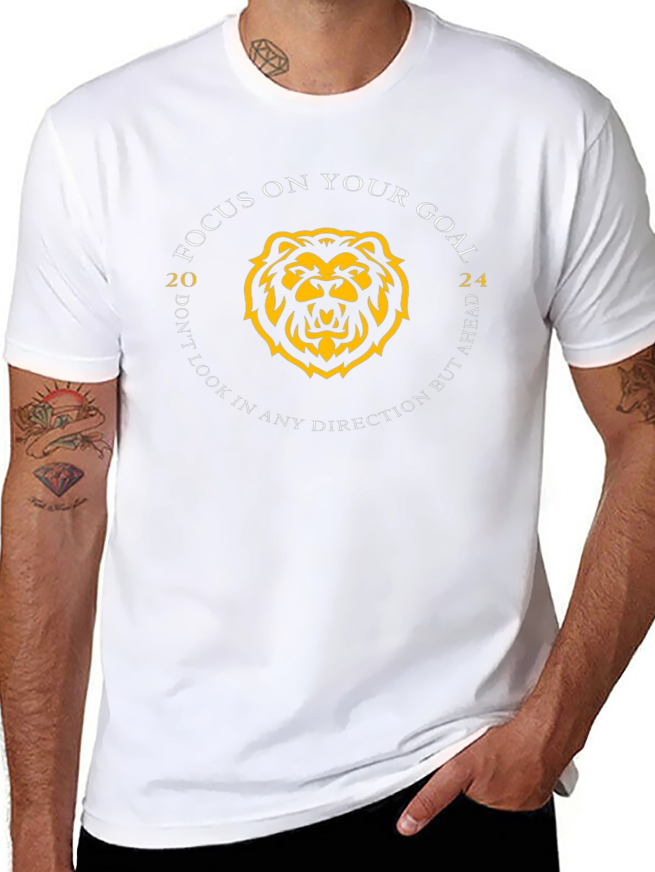 Focus on Your Goal T-Shirt: Lion Graphic Tee