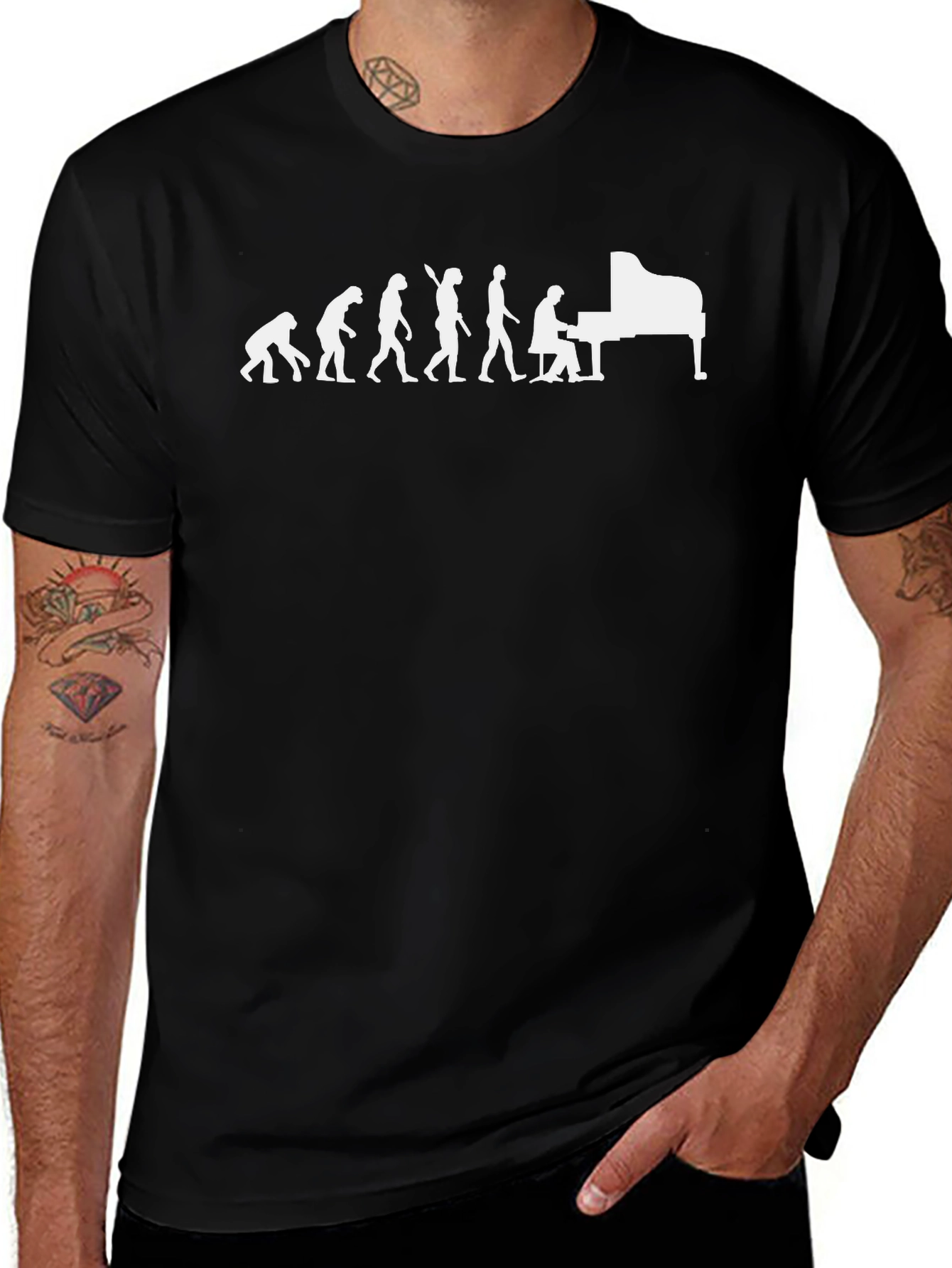 Evolution of Piano Player T-Shirt
