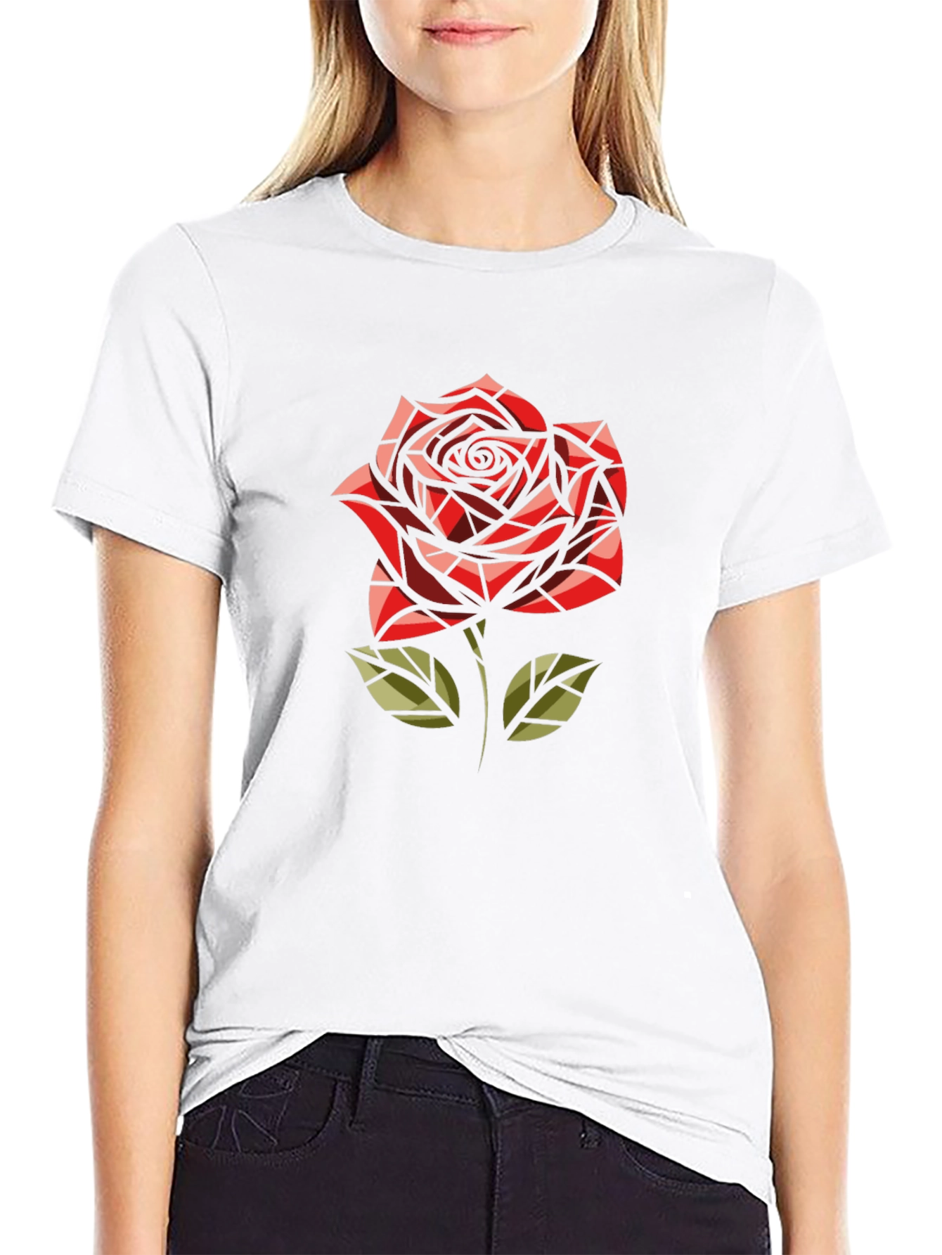 Rose Graphic Mens Black T-Shirt