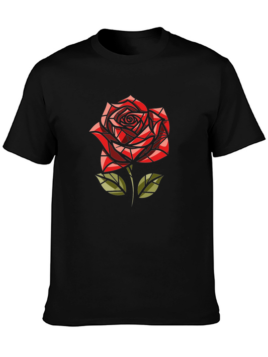 Rose Graphic Mens Black T-Shirt