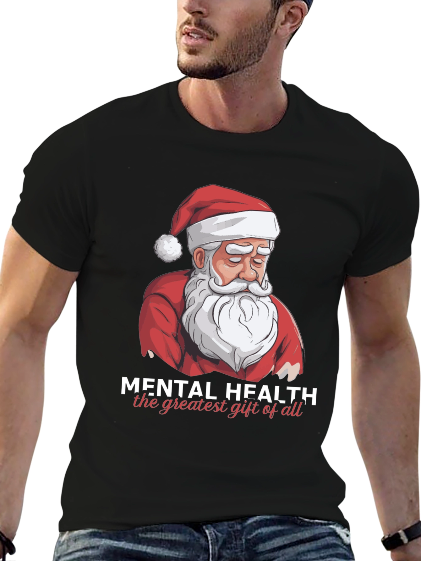 Mental Health Santa Graphic T-Shirt