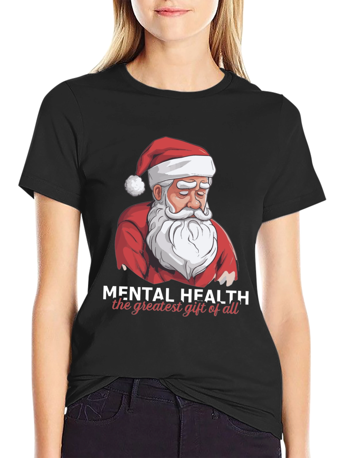 Mental Health Santa Graphic T-Shirt