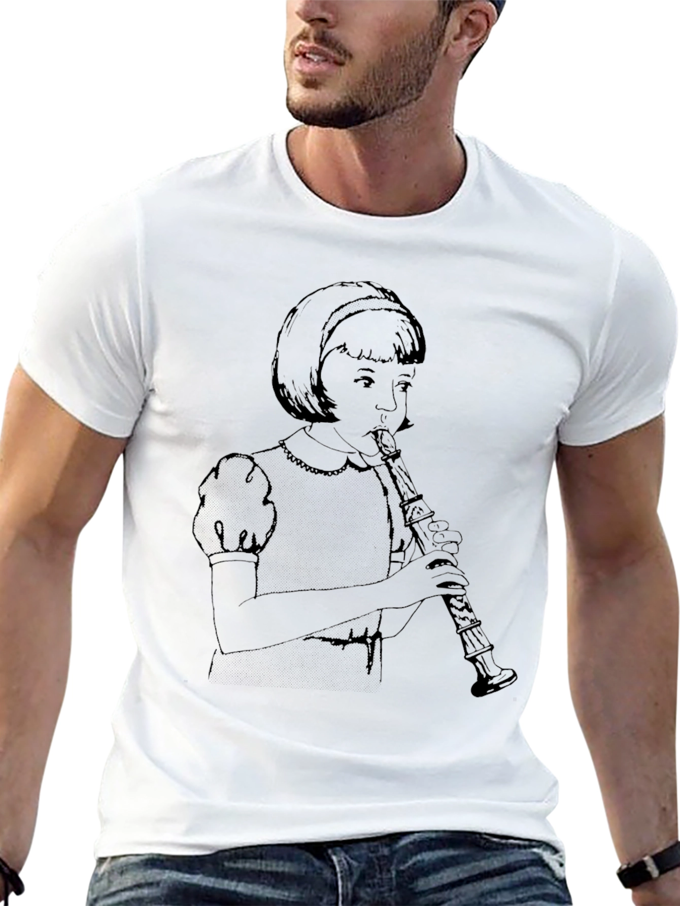 Girl Playing Clarinet Graphic T-Shirt - Unisex