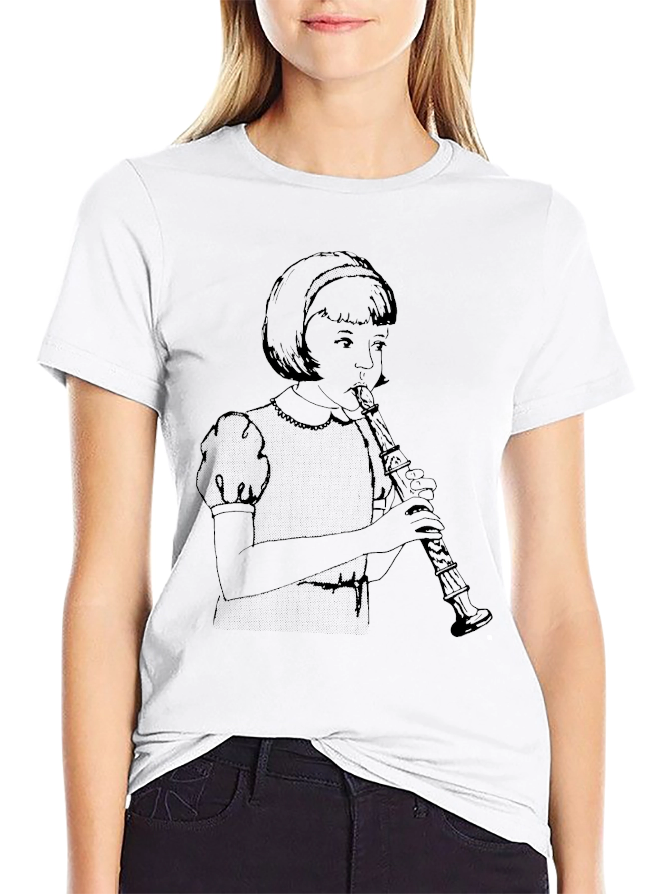Girl Playing Clarinet Graphic T-Shirt - Unisex