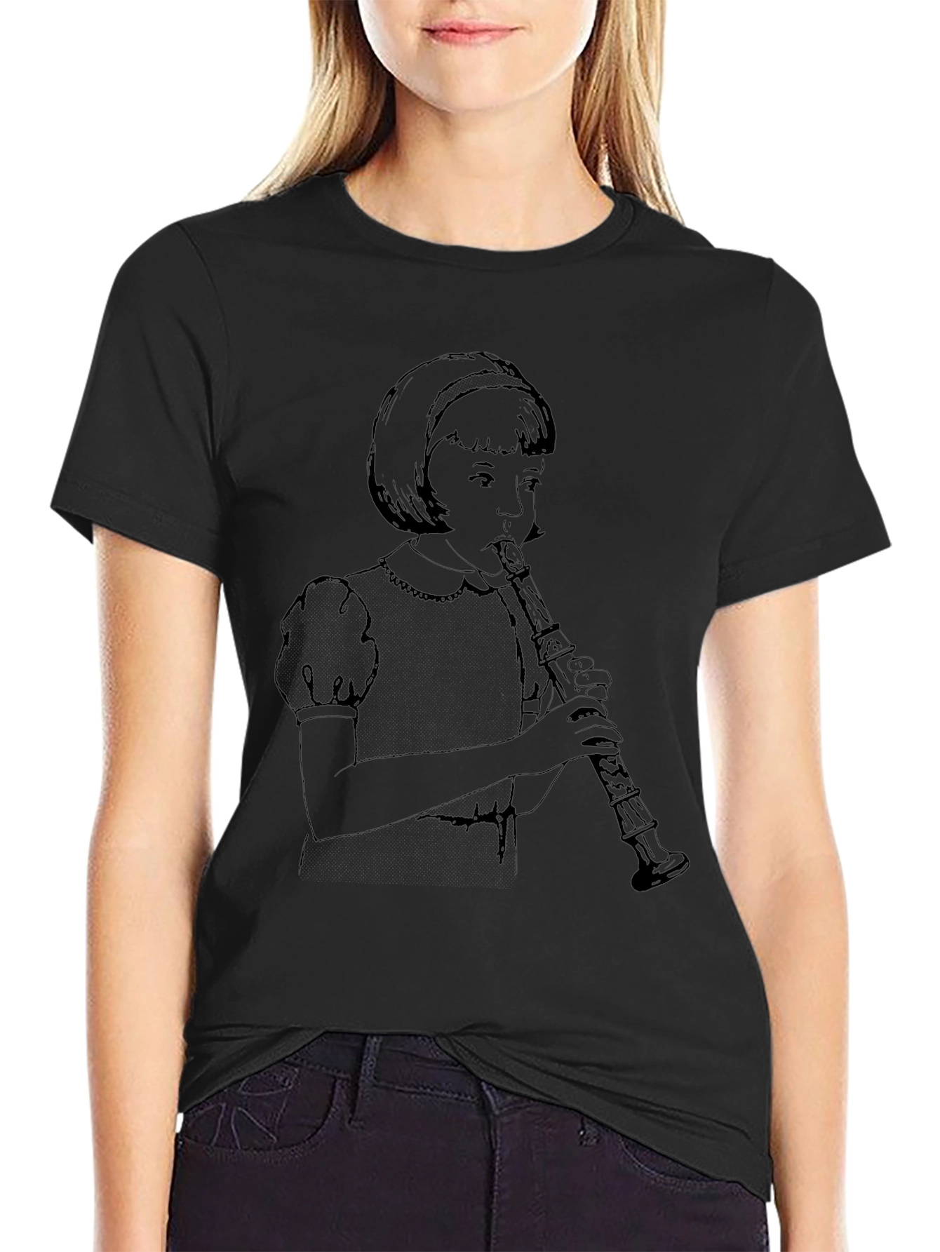 Girl Playing Clarinet Graphic T-Shirt - Unisex
