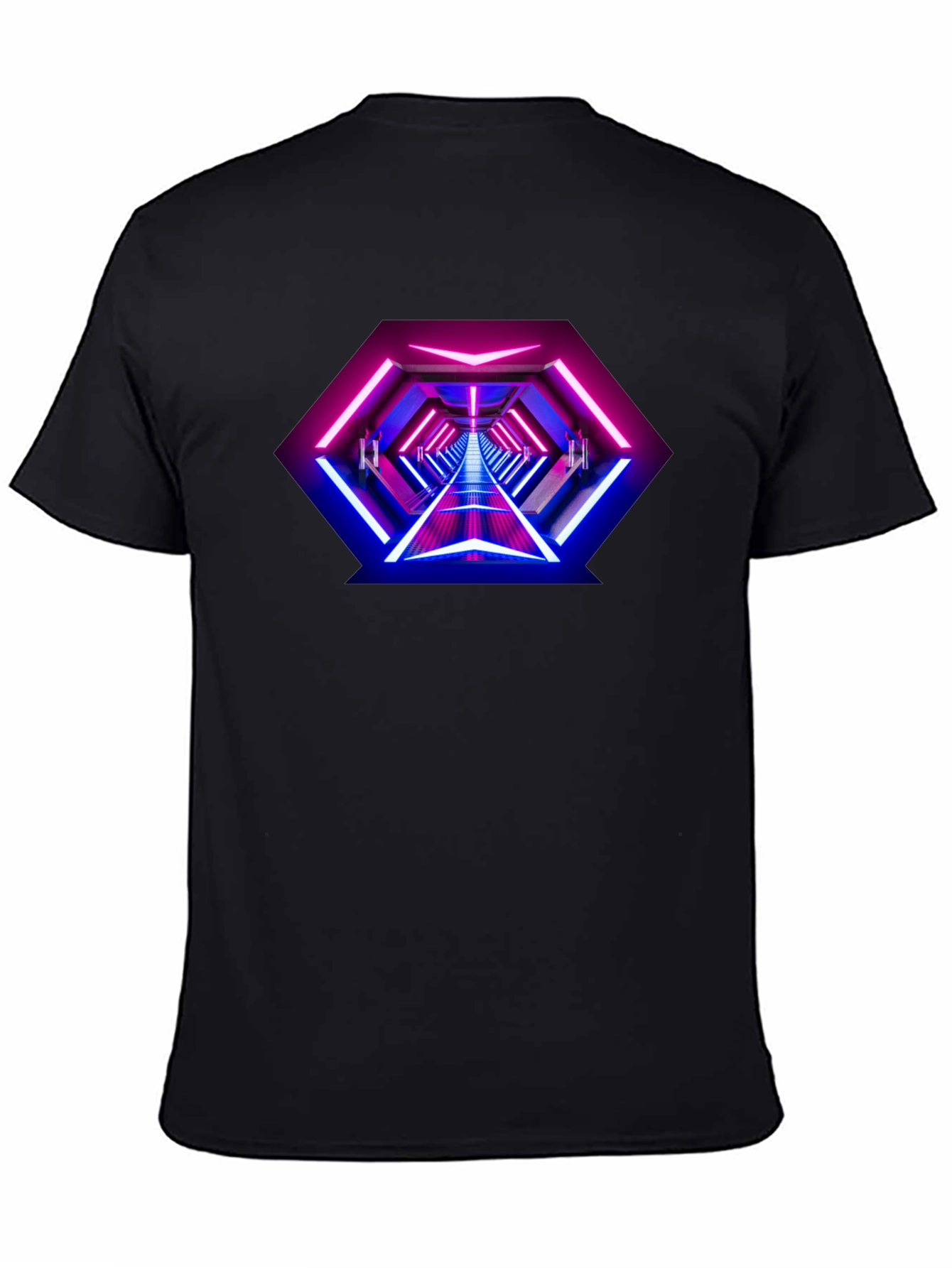 Neon Tunnel Graphic Tee - Futuristic Design
