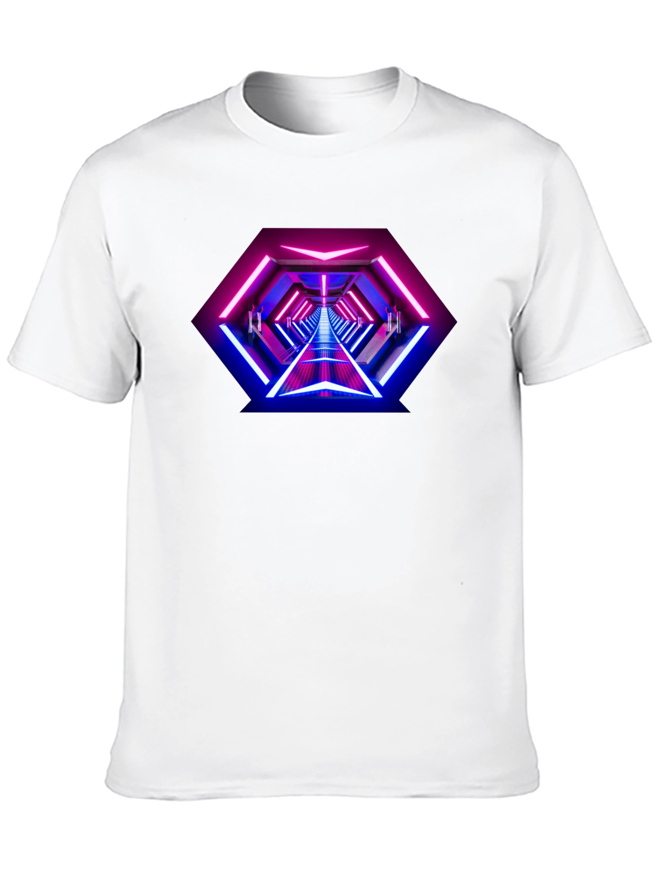 Neon Tunnel Graphic Tee - Futuristic Design