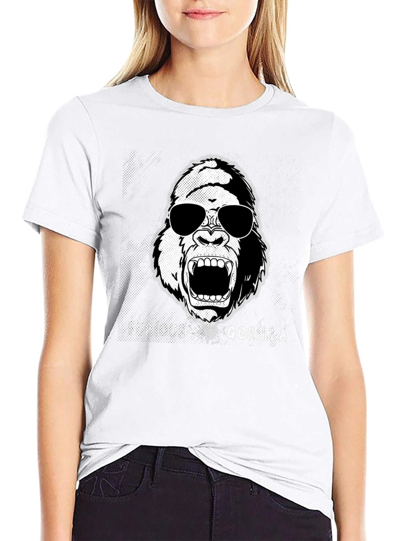 Furious Gorilla Graphic Tee - Black Cotton T-Shirt