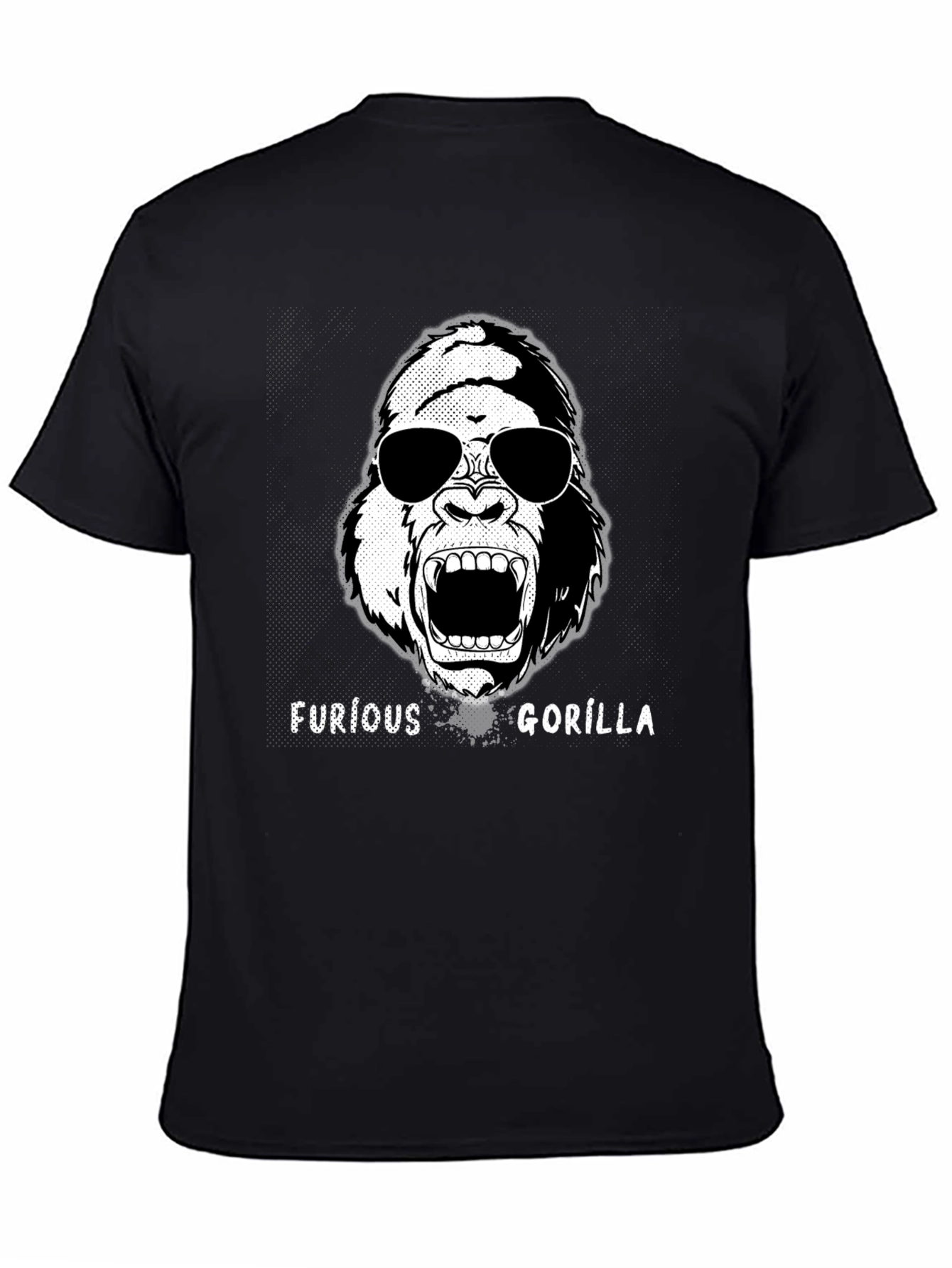 Furious Gorilla Graphic Tee - Black Cotton T-Shirt