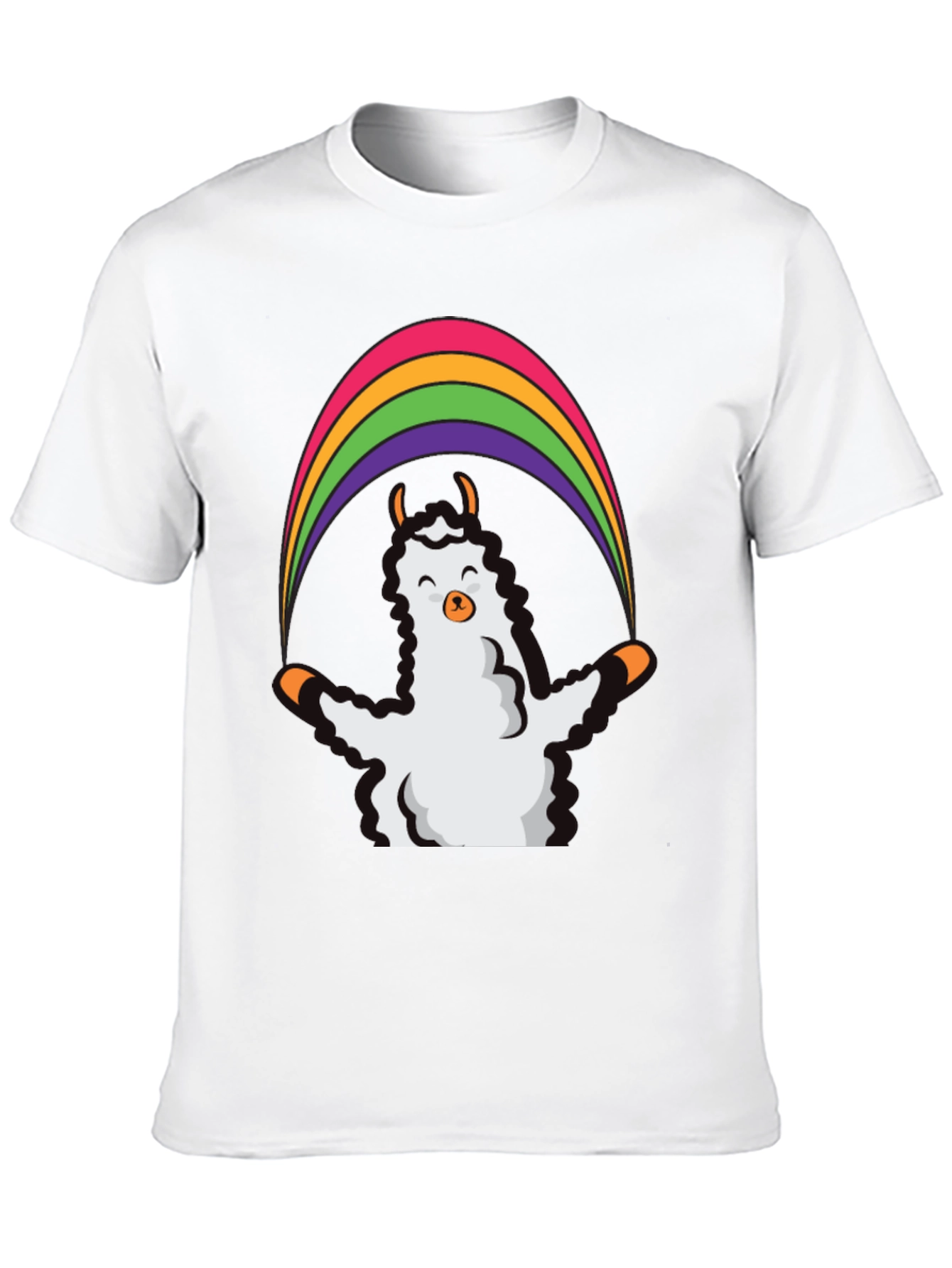 Llama Rainbow Graphic Tee - Soft & Stylish