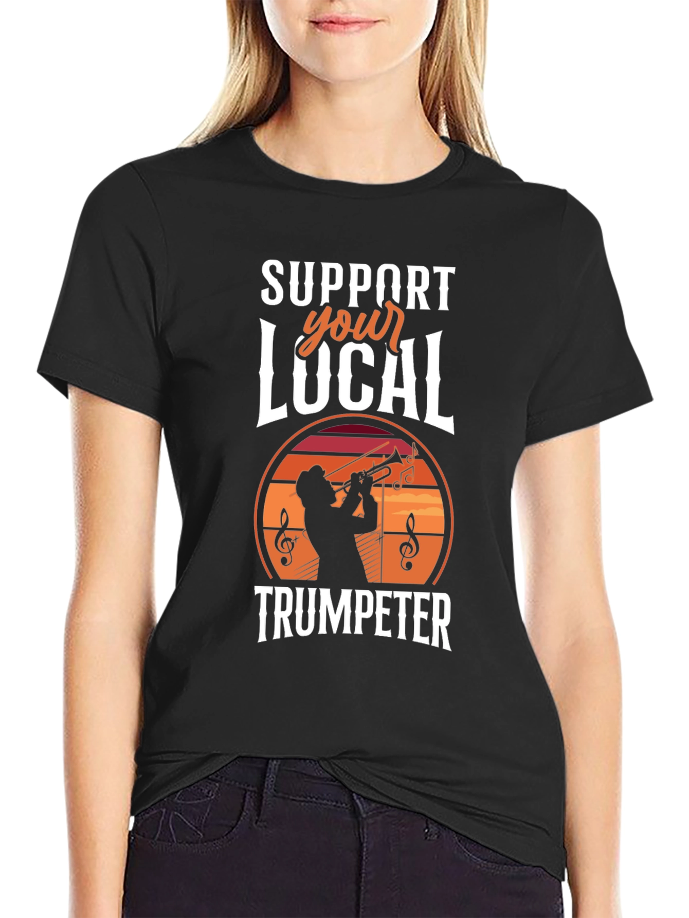 Support Your Local Trumpeter Black T-Shirt
