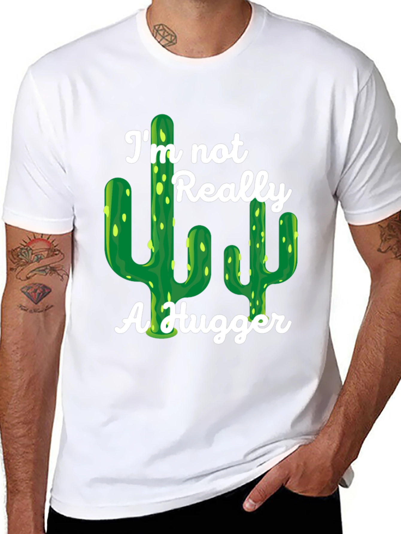 Im Not Really a Hugger Cactus Graphic Tee