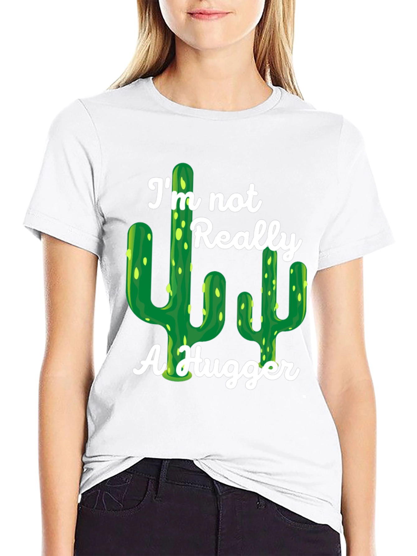 Im Not Really a Hugger Cactus Graphic Tee