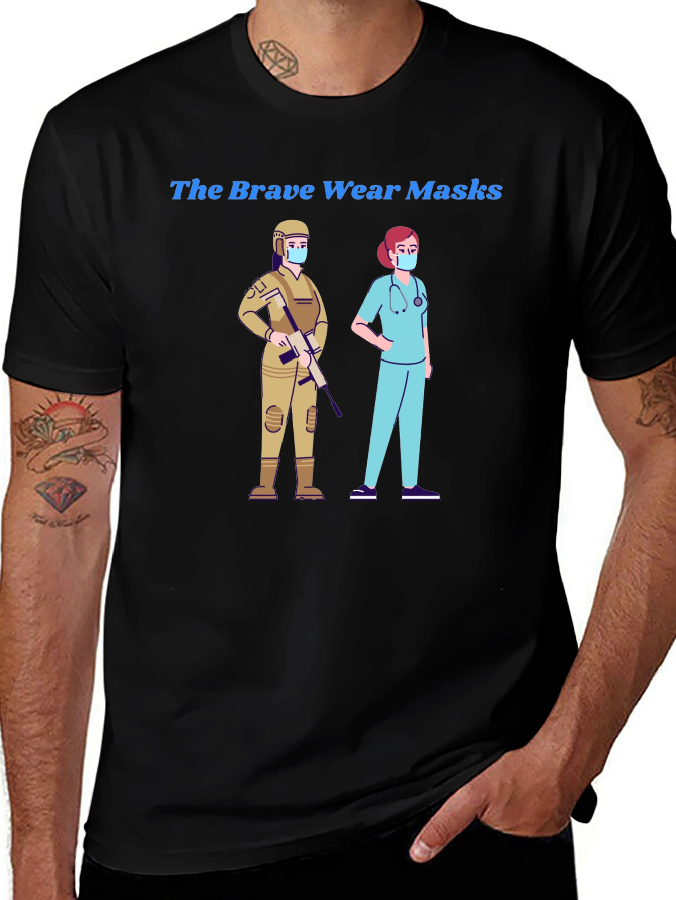 The Brave Wear Masks Graphic Tee