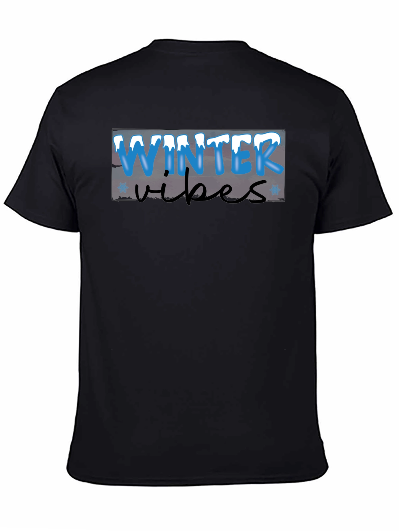 Winter Vibes Black T-Shirt