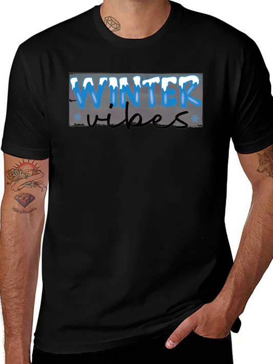 Winter Vibes Black T-Shirt