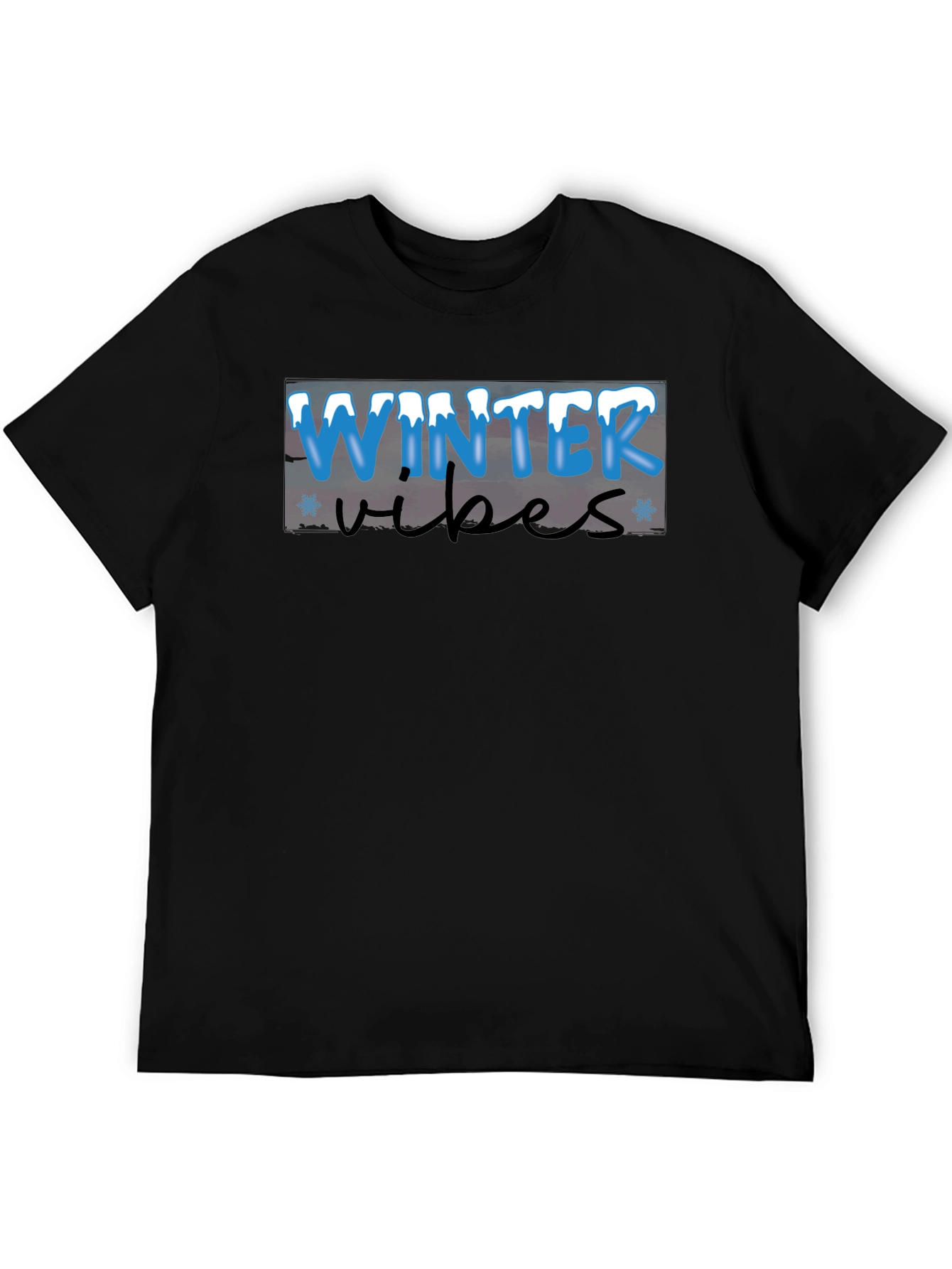 Winter Vibes Black T-Shirt
