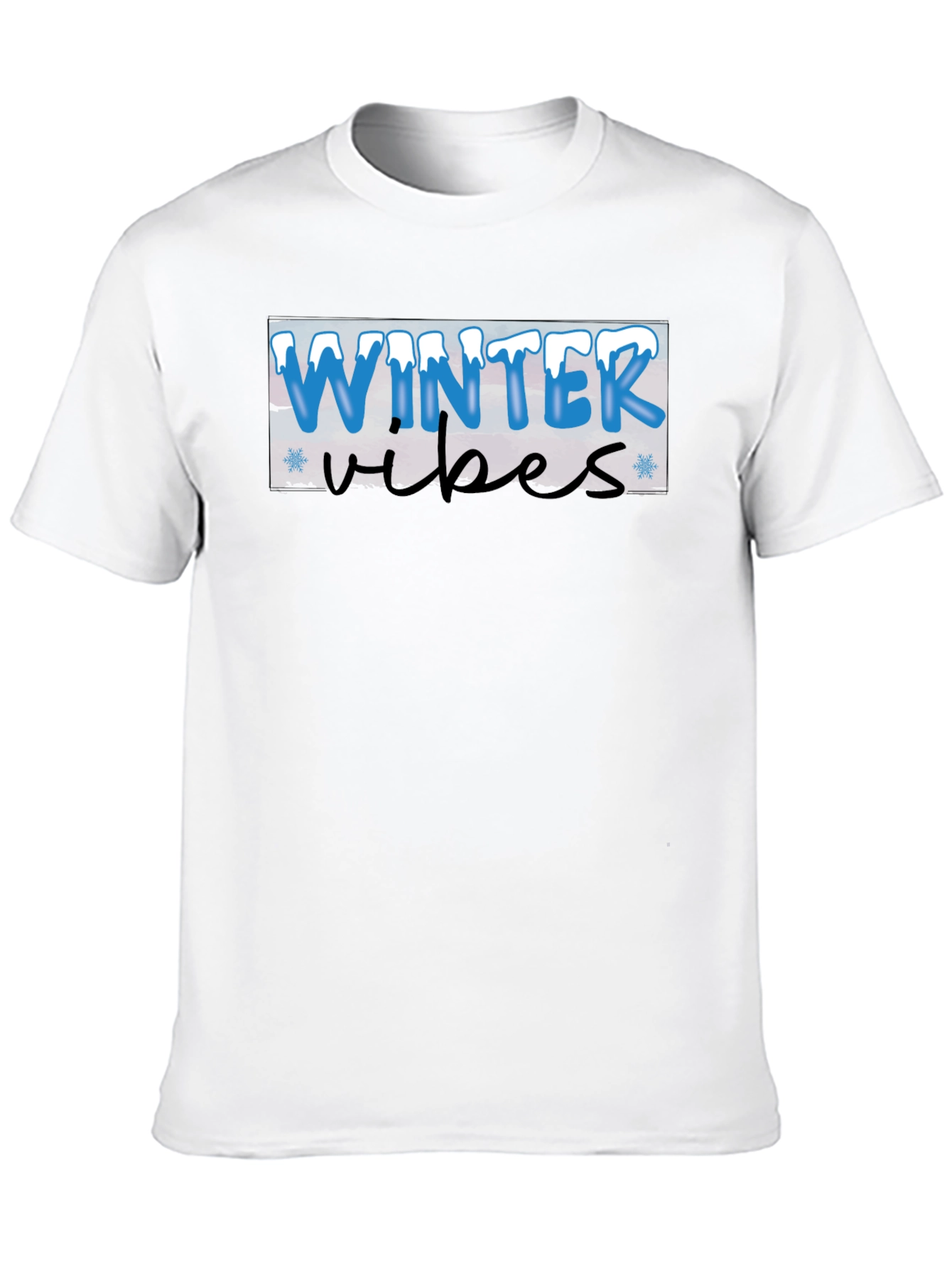 Winter Vibes Black T-Shirt