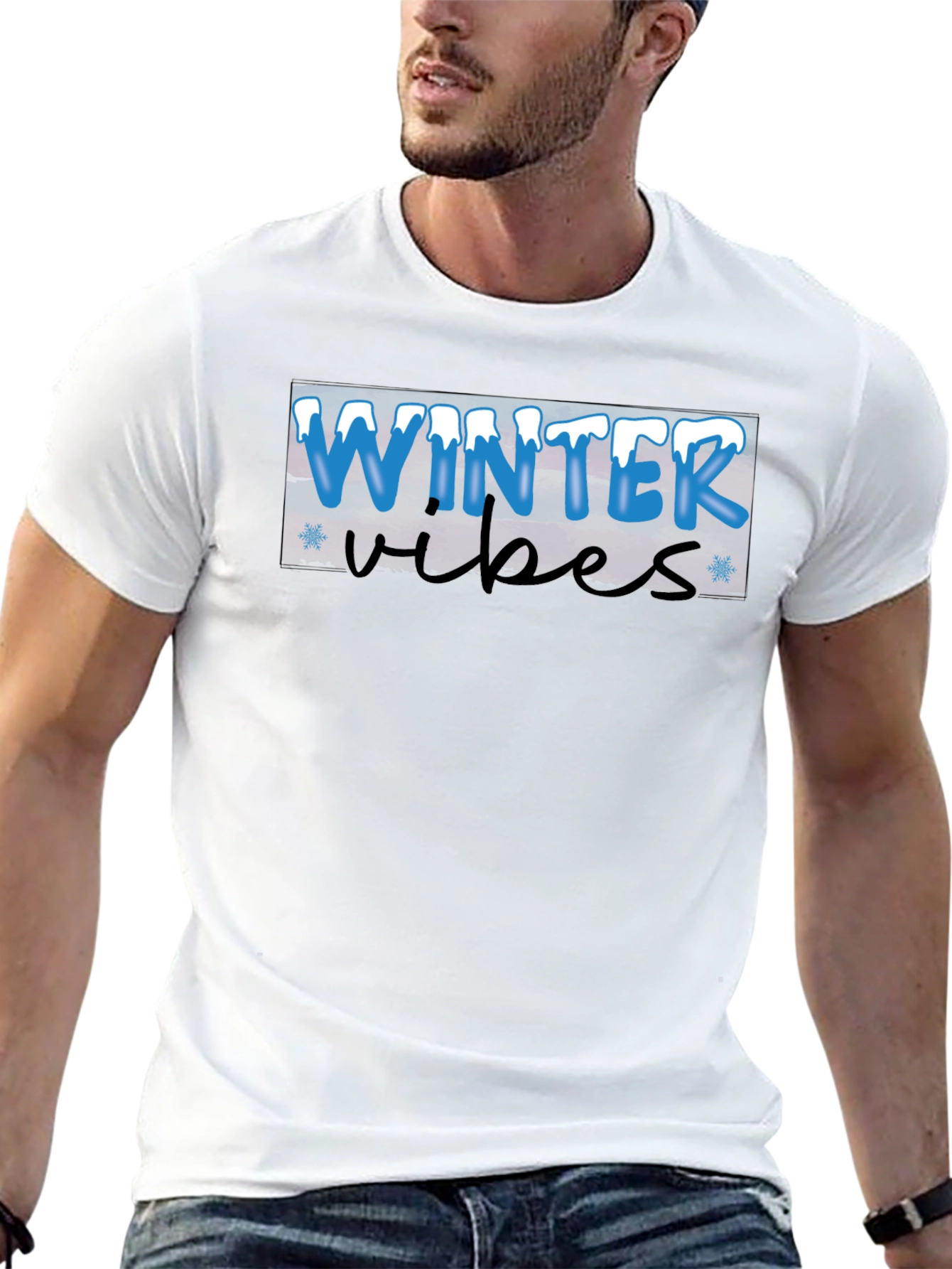 Winter Vibes Black T-Shirt