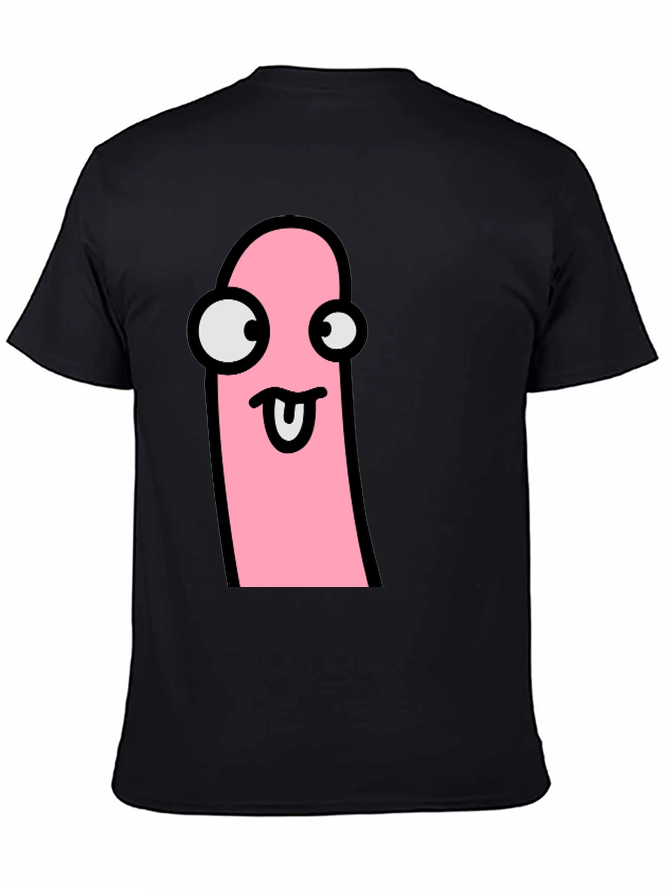 Funky Tongue Out Face Black T-Shirt