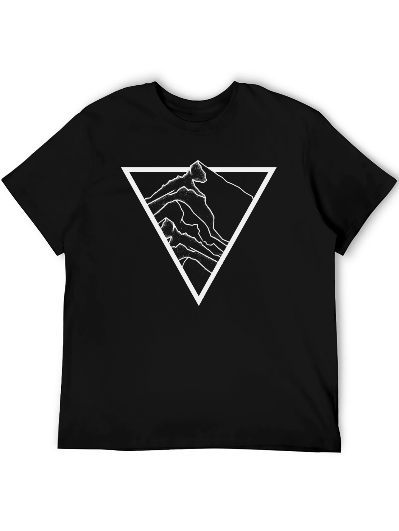 Mountain Triangle Graphic Tee - Black Casual T-Shirt