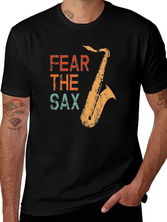 Fear The Sax T-Shirt - Vintage Saxophone Music Tee