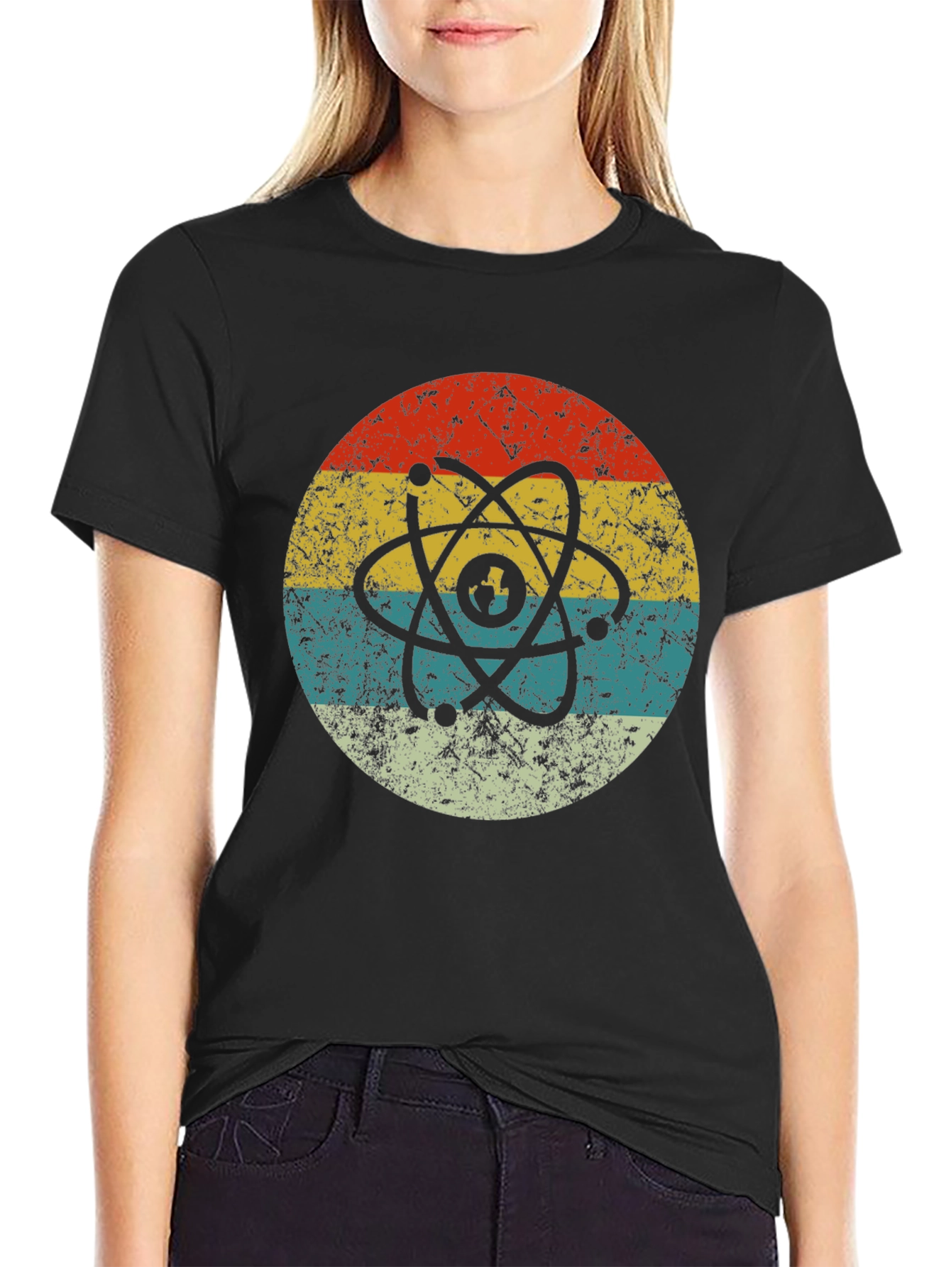 Retro Atom Graphic T-Shirt - Cool Science Design
