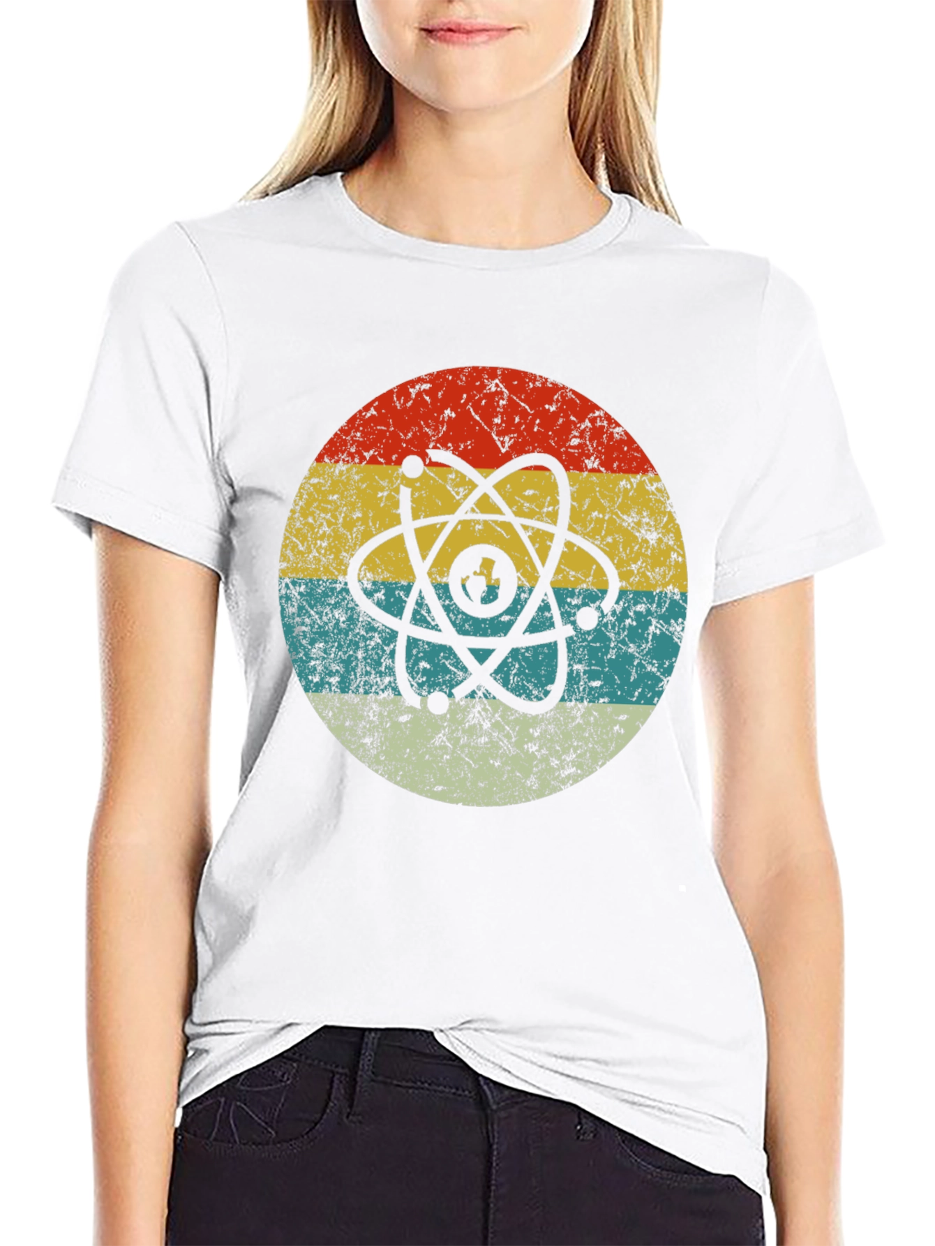 Retro Atom Graphic T-Shirt - Cool Science Design