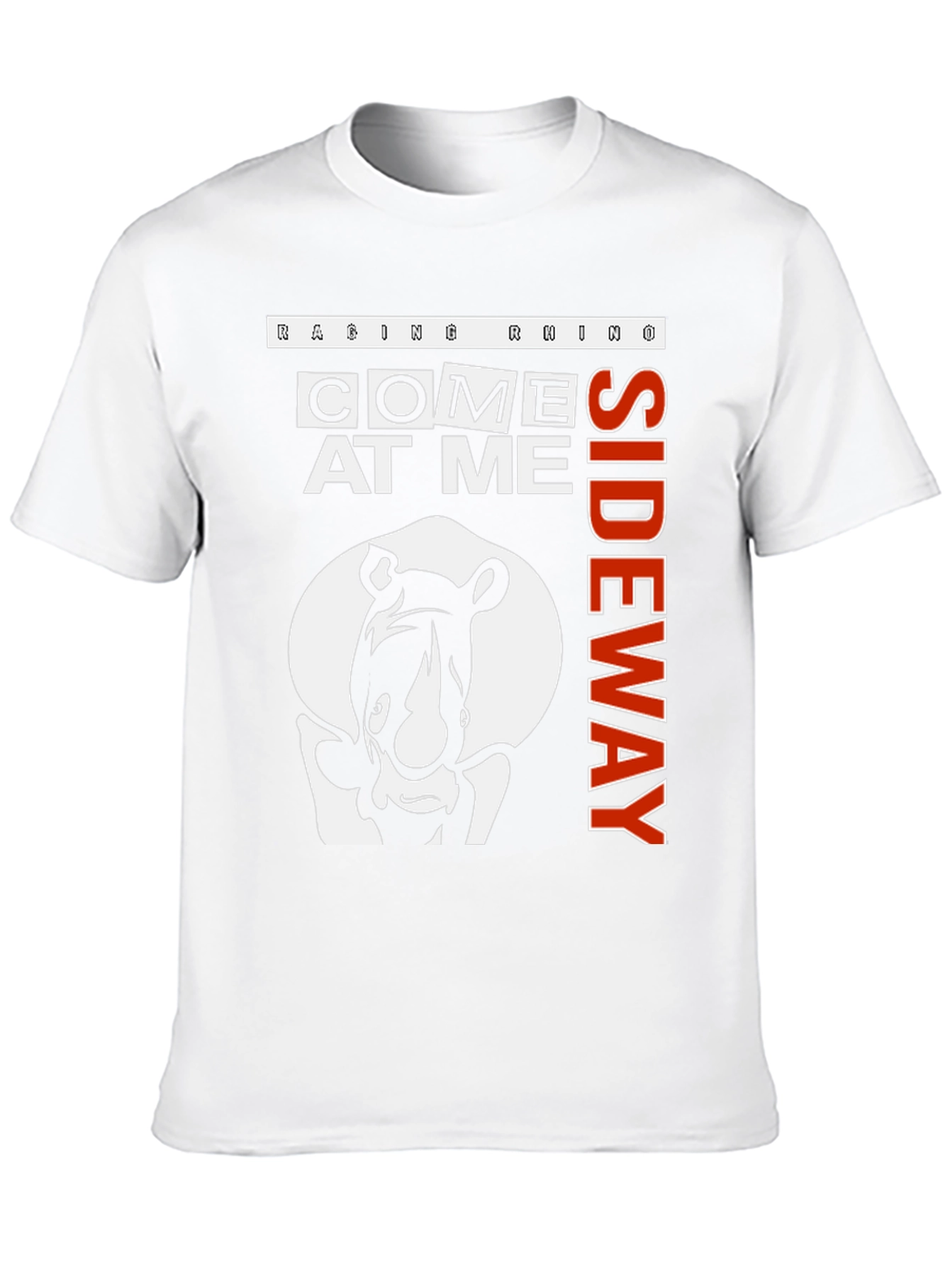Raging Rhino Come At Me Sideway Black Graphic T-Shirt