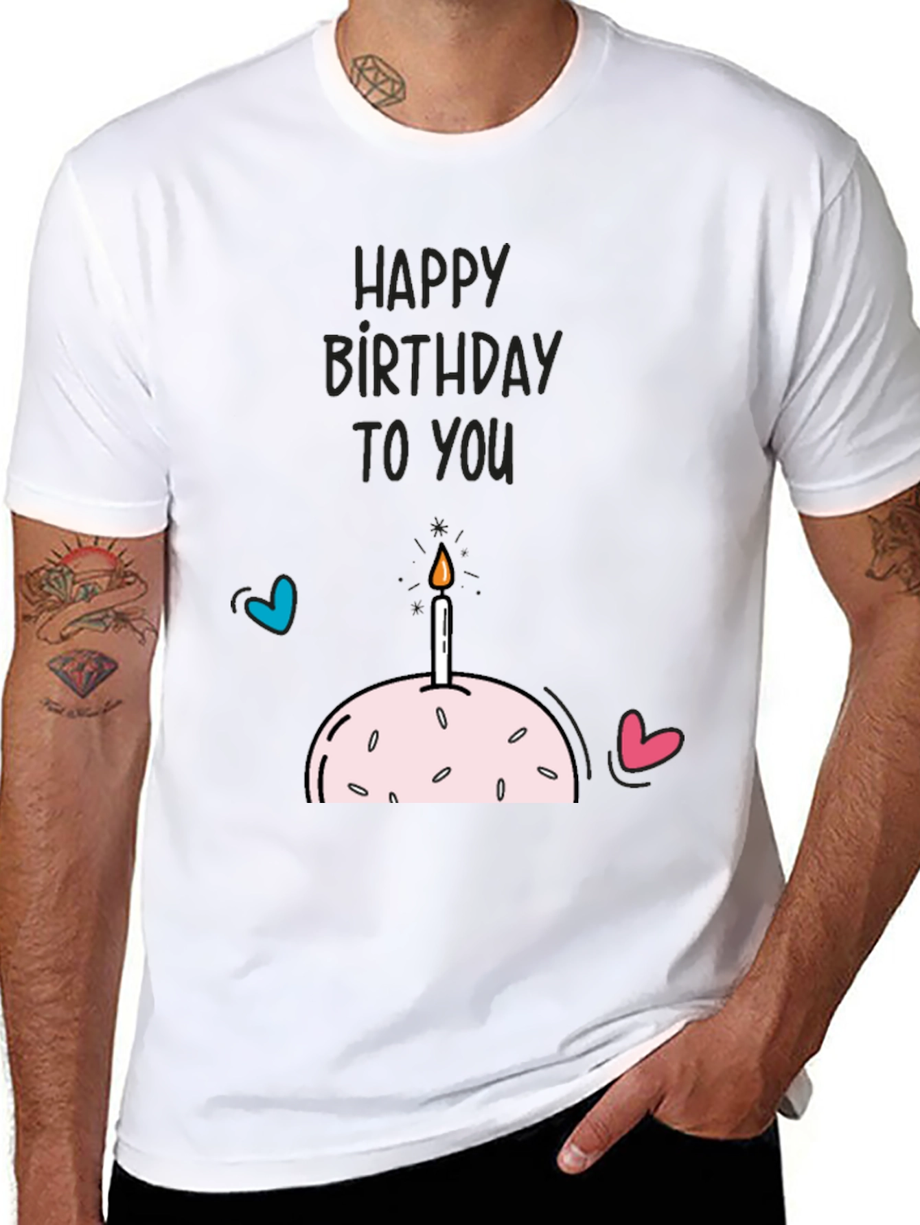 Happy Birthday Graphic Tee - Black