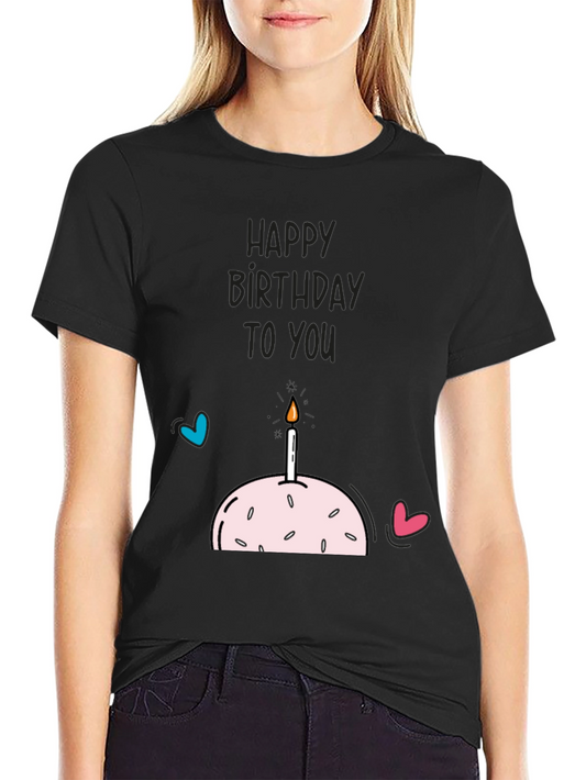 Happy Birthday Graphic Tee - Black