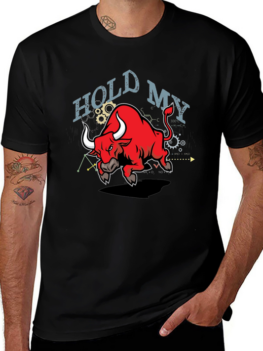 Hold My Bull T-Shirt - Funny Animal Graphic Tee