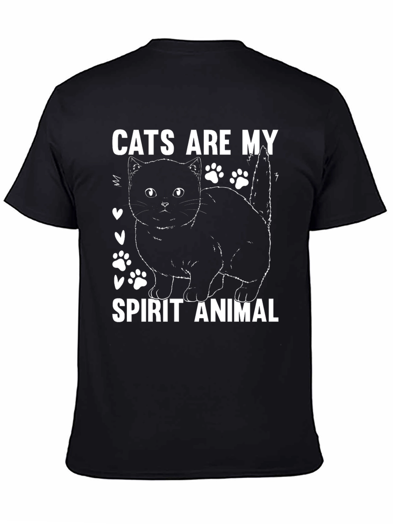 Cats Are My Spirit Animal Black T-Shirt