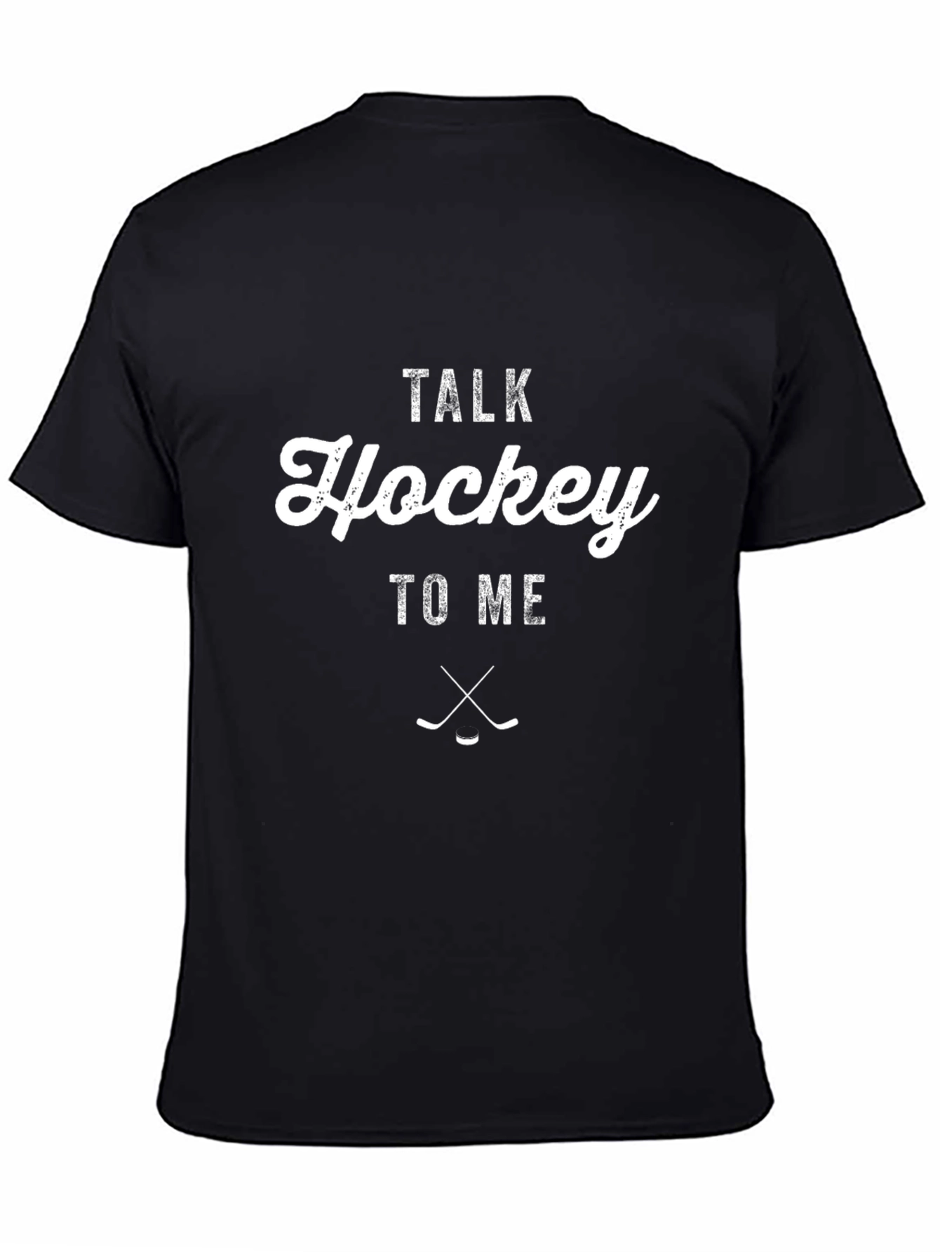 Talk Hockey To Me Black T-Shirt