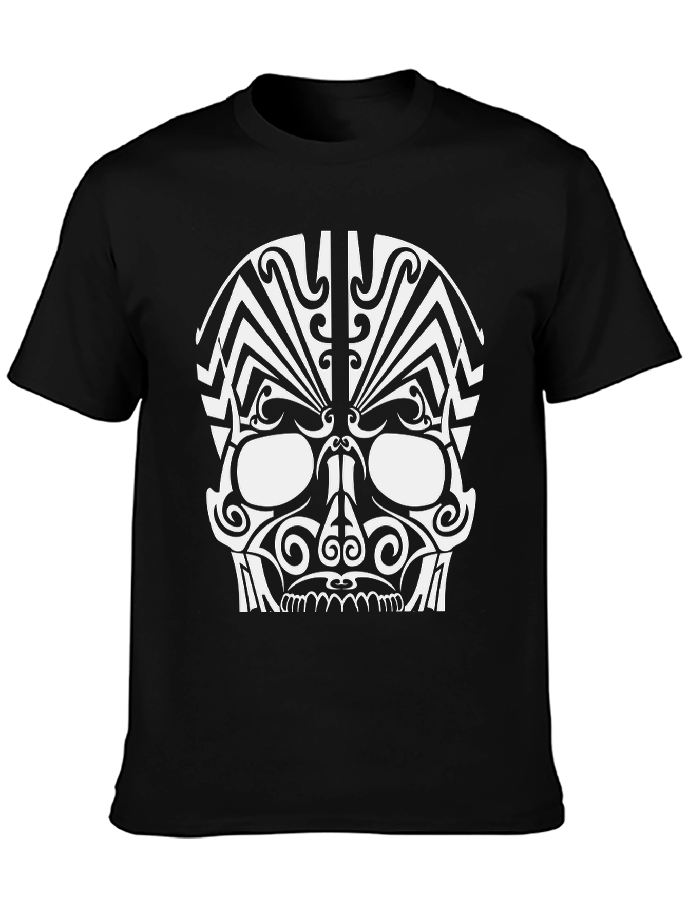 Tribal Skull Graphic Black T-Shirt