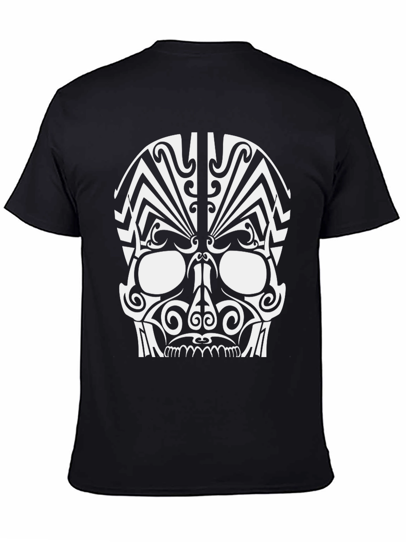 Tribal Skull Graphic Black T-Shirt