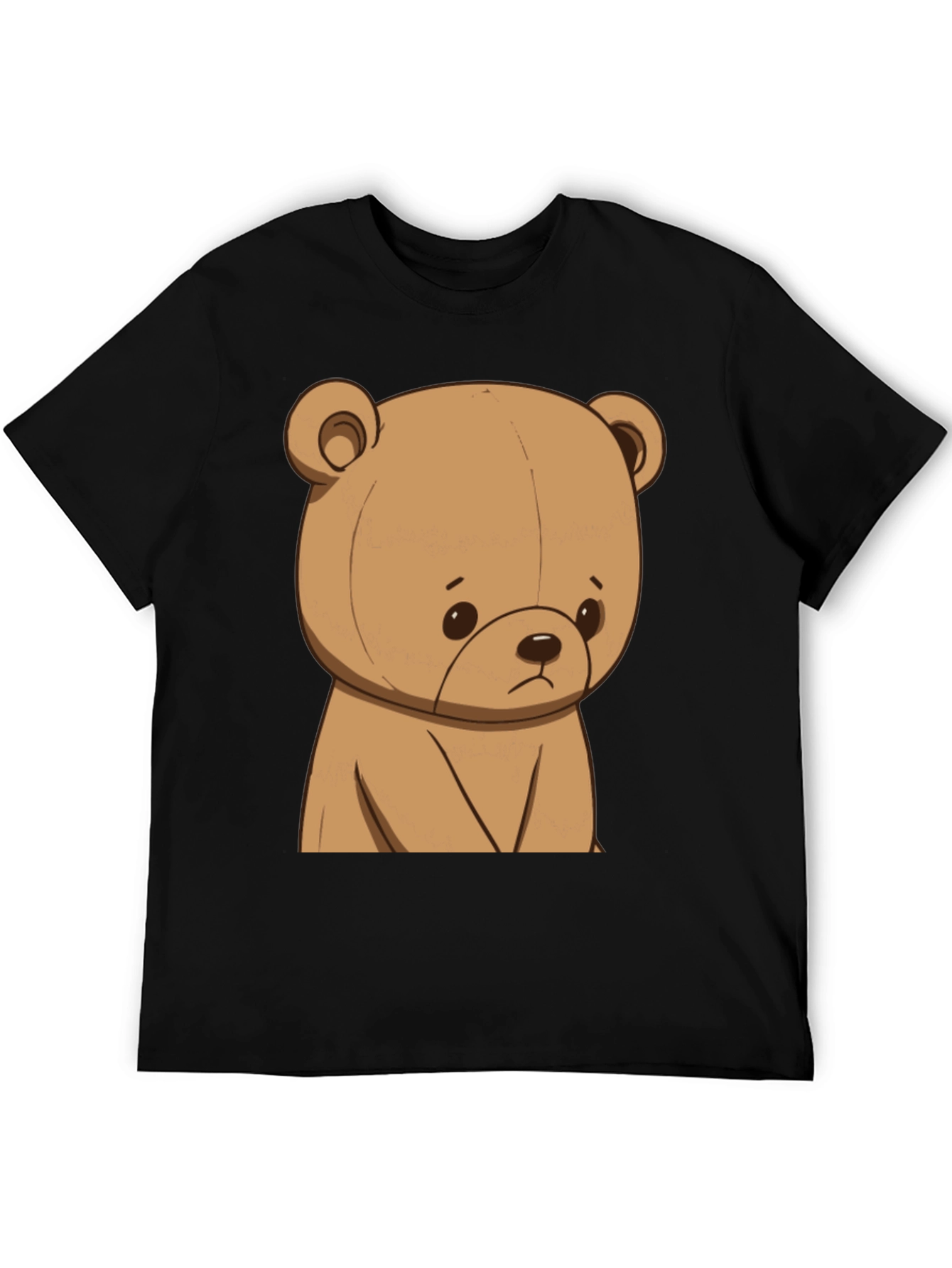 Sad Teddy Bear Graphic Tee - Unisex Black T-Shirt