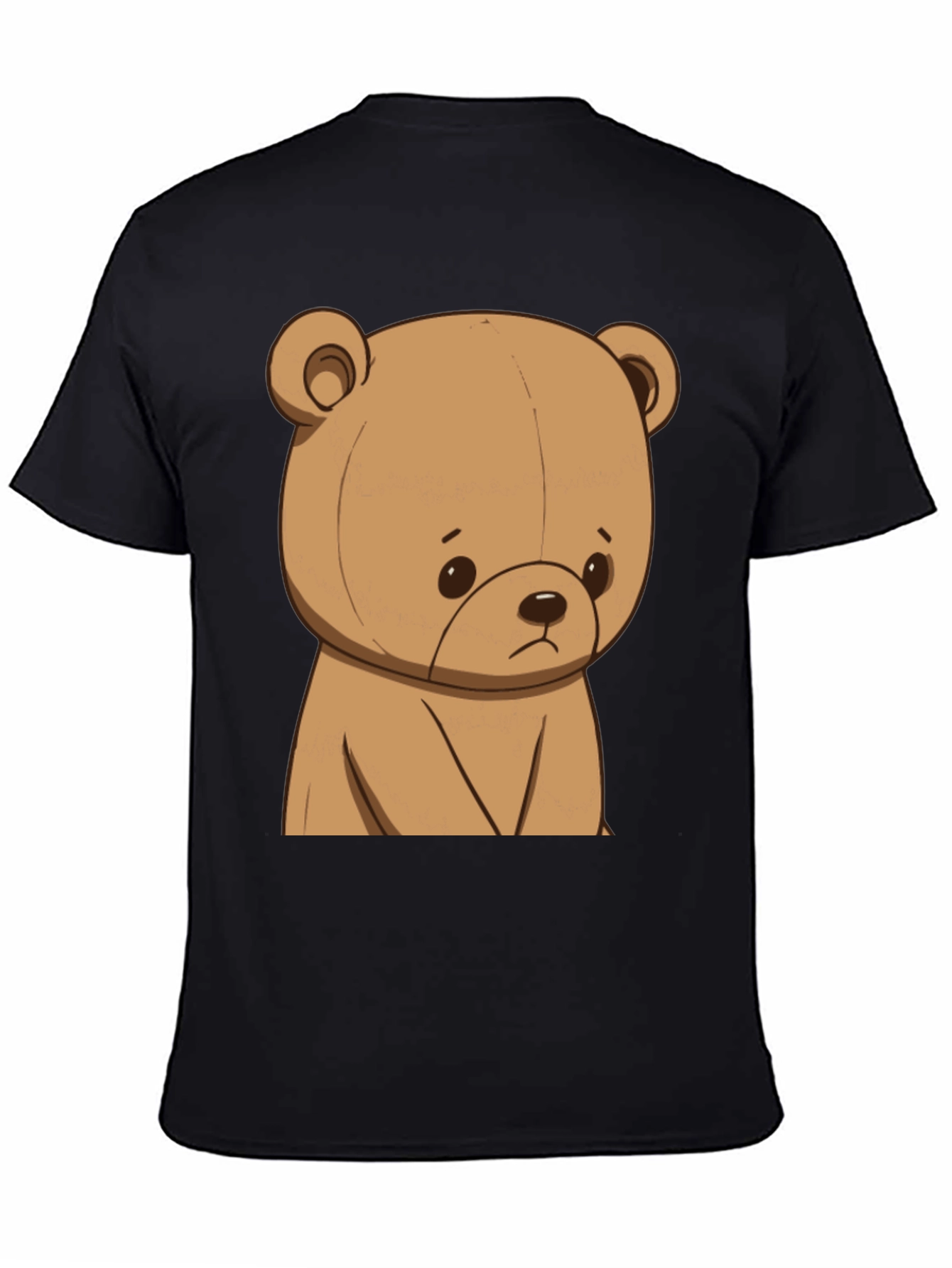Sad Teddy Bear Graphic Tee - Unisex Black T-Shirt