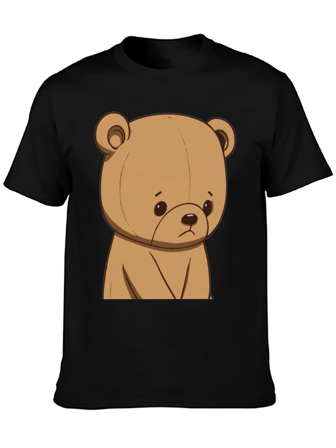 Sad Teddy Bear Graphic Tee - Unisex Black T-Shirt
