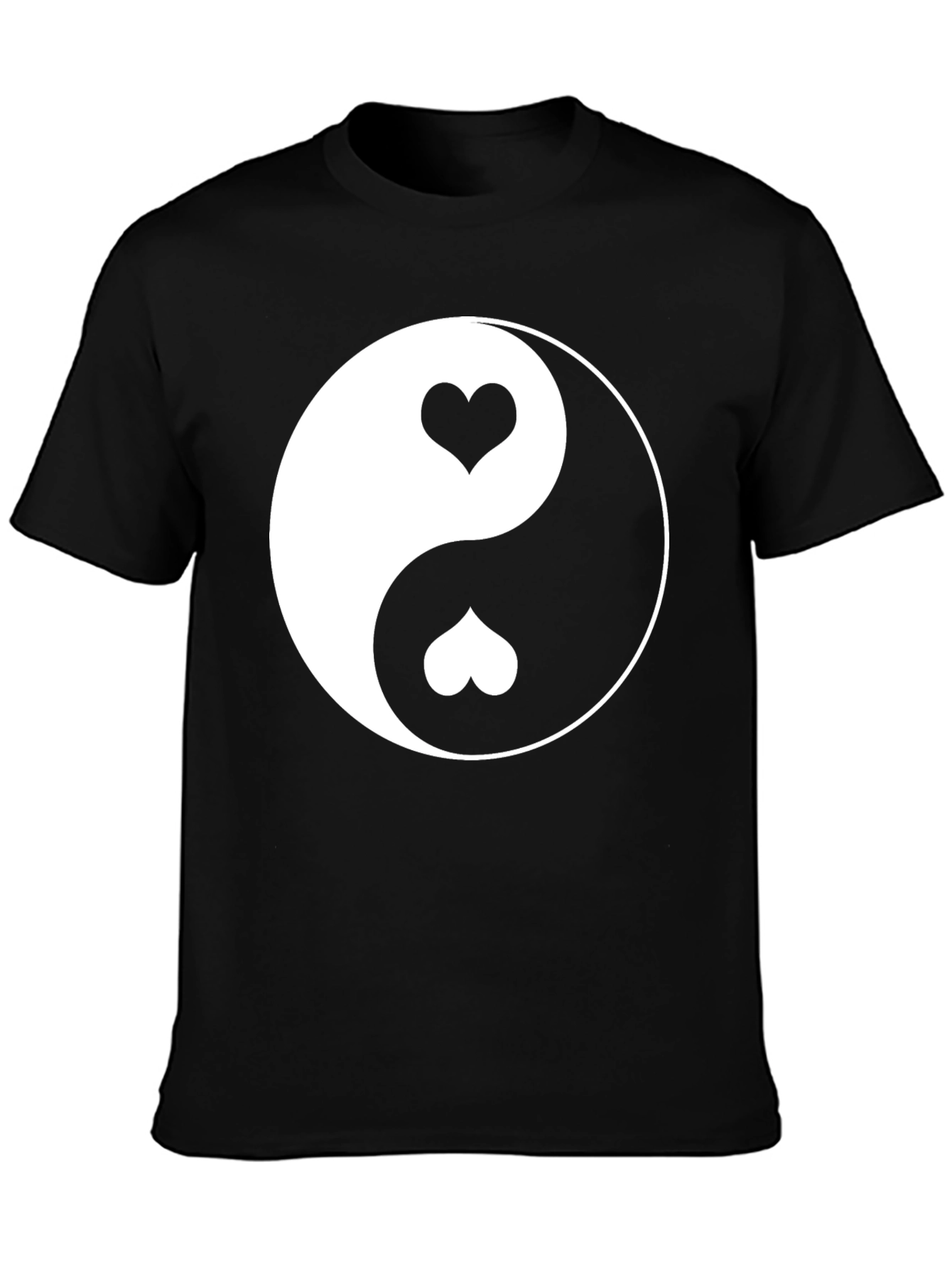 Yin Yang Heart Graphic Tee - Black
