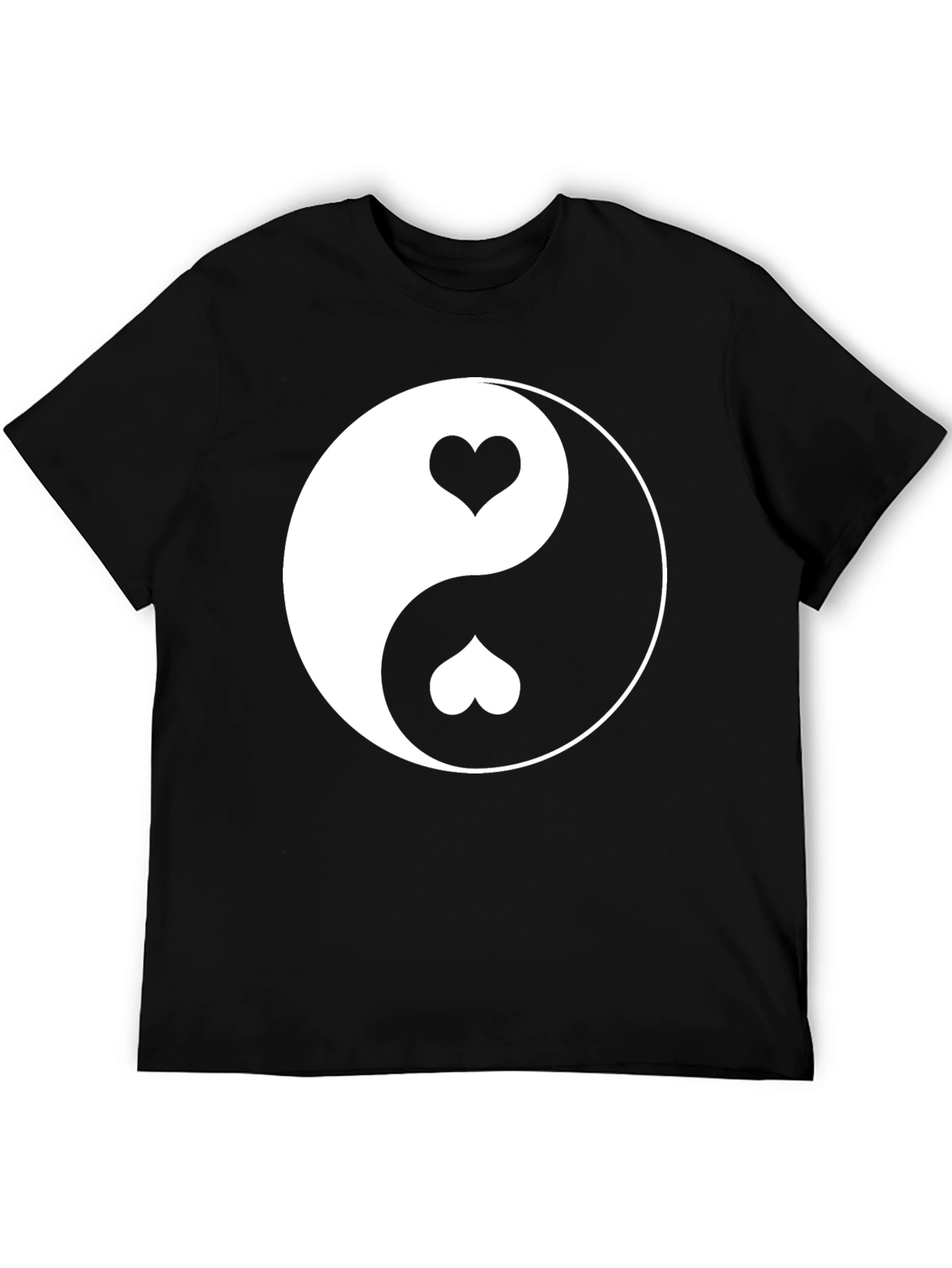 Yin Yang Heart Graphic Tee - Black