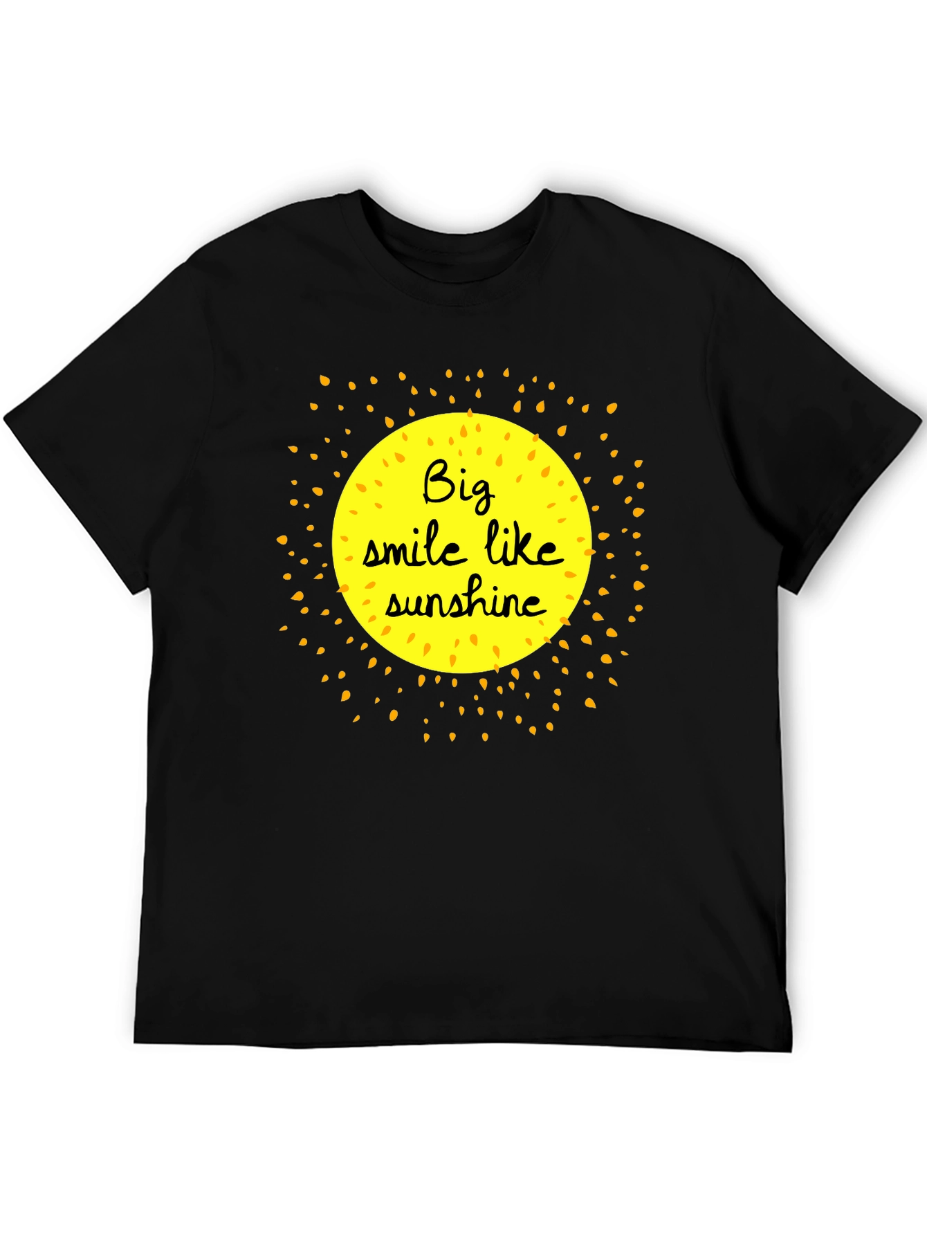 Smile Like Sunshine Black Graphic T-Shirt